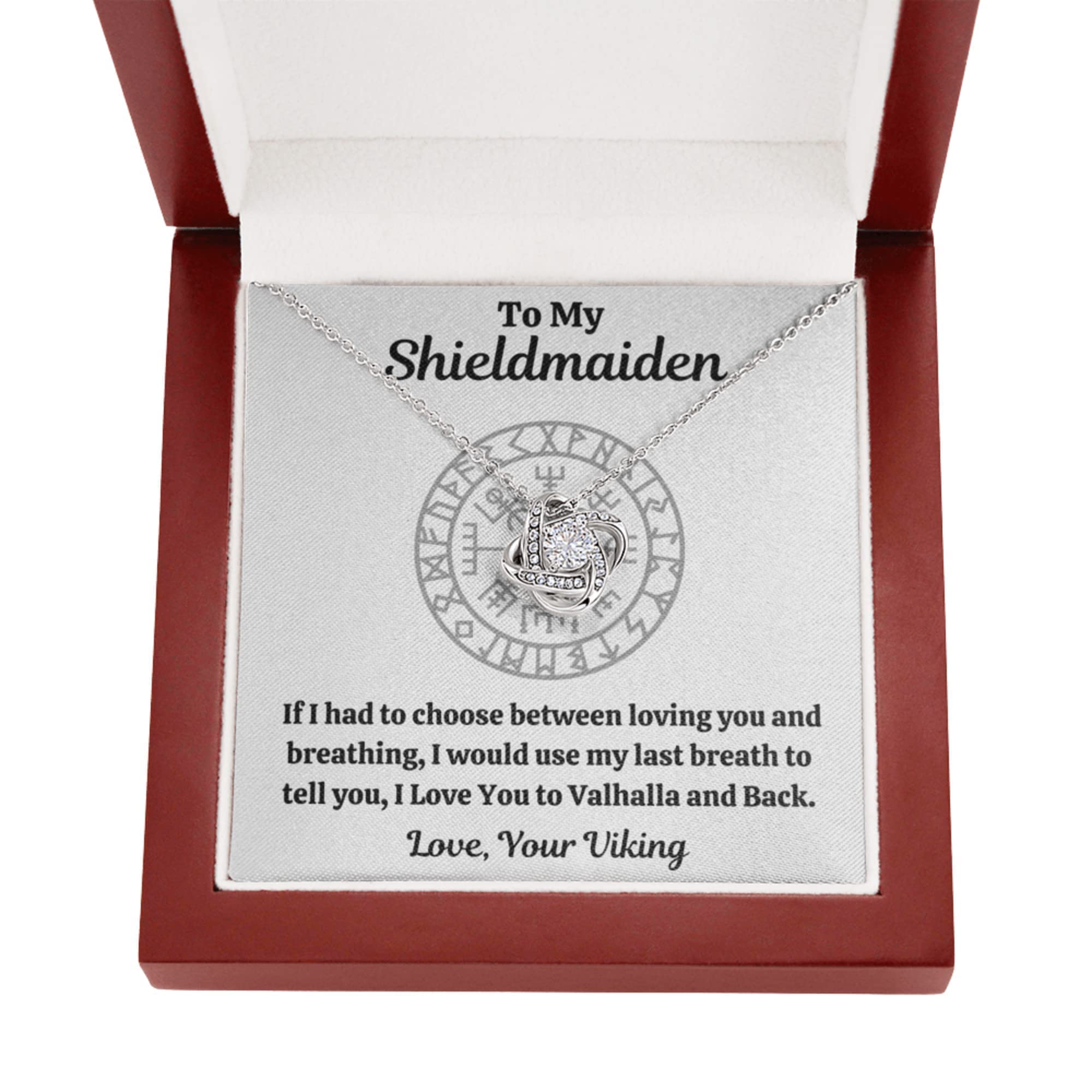 OC9 Viking Shieldmaiden Necklace for Women - Norse Jewelry Pendant with Message Card & Gift Box - Perfect for Birthdays, Anniversaries & Viking Lovers