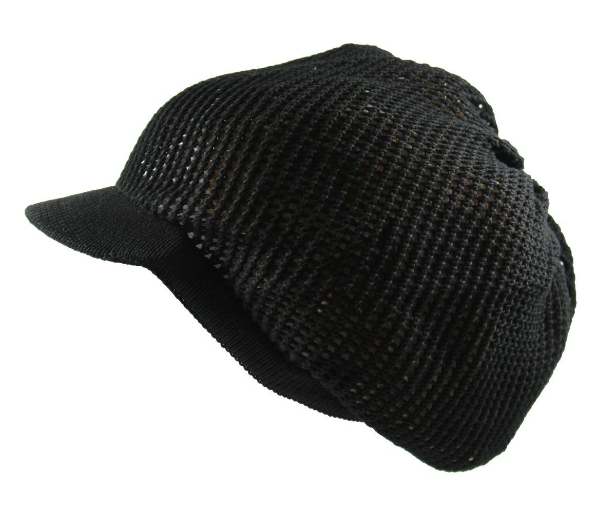 Lightweight Cotton Mesh Rasta Slouchy Beanie Visor Hat for Men & Women - Perfect for Music Festivals, Beach Days & Casual Streetwear