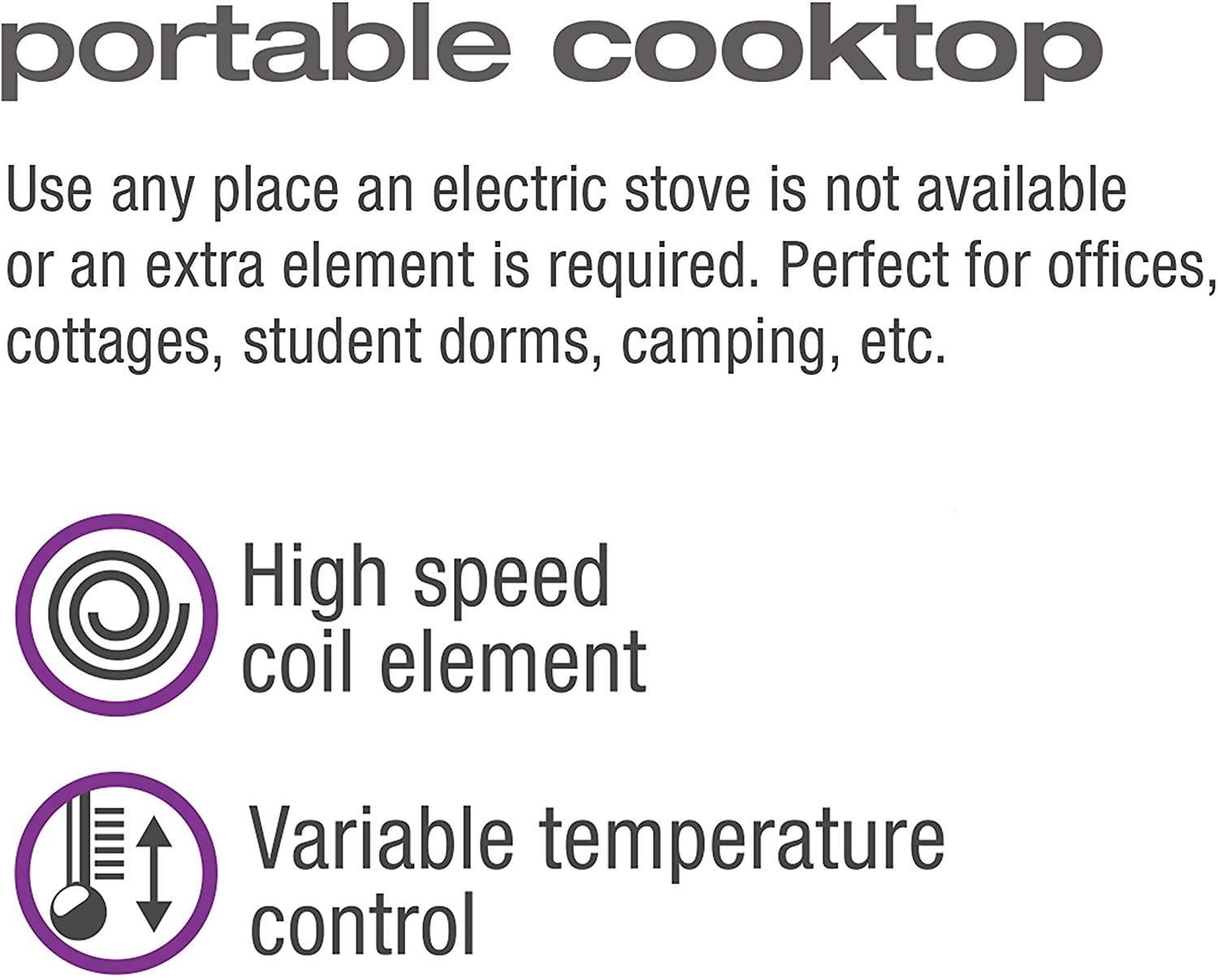 SALTON HP1427 Dual Element Portable Burner - Compact Electric Stove for Cooking, Camping & Outdoor Use - Perfect for Home, RV, Dorm & Picnics