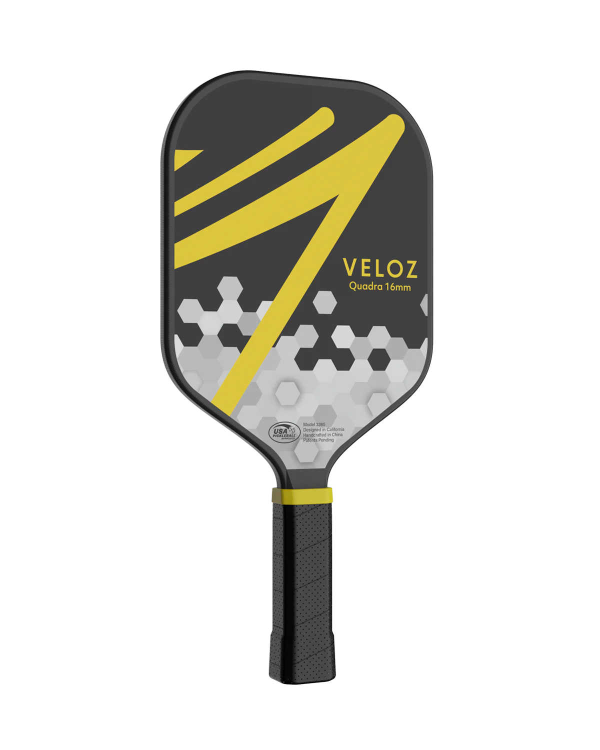 Veloz Quadra Pickleball Paddle - 16mm Premium Graphite Face with Cushion Core - Lightweight & Durable for Competitive Play - Perfect for Tournaments, Casual Games & Outdoor Sports