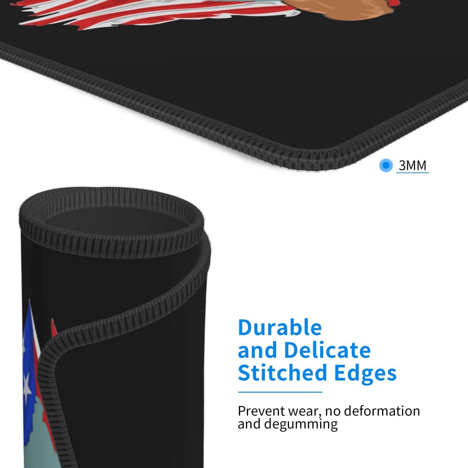 Delaware State Flag Hand-Tear Mouse Pad 10x12 Inch - Non-Slip Rubber Base Computer Mouse Mat for Office, Laptop & Gaming Desk Setup