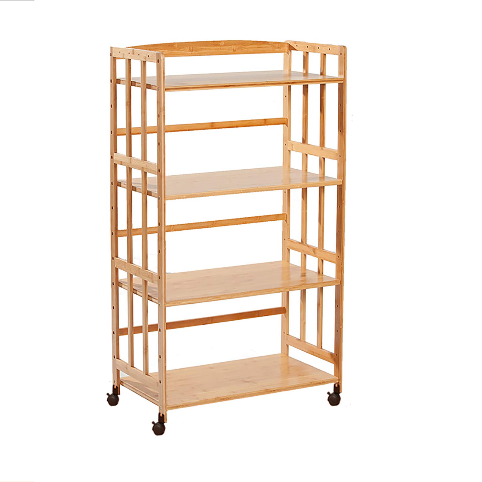 Bamboo Rolling Kitchen Serving Cart with Wheels - Mobile Bar Buffet Cart, Storage Shelf for Dining Room, Bathroom & Home Organization - Perfect for Entertaining, Storage & Small Space Solutions