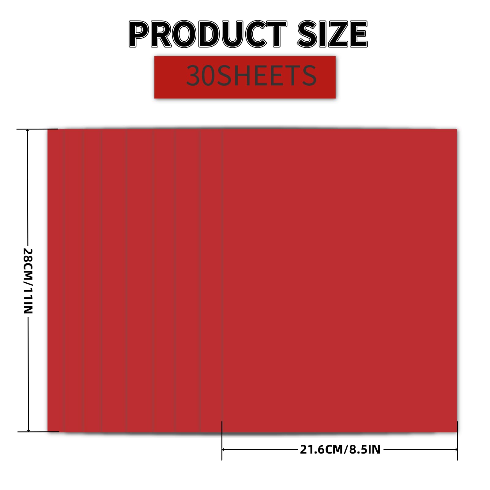 Premium 30 Sheets Red Cardstock Paper 8.5