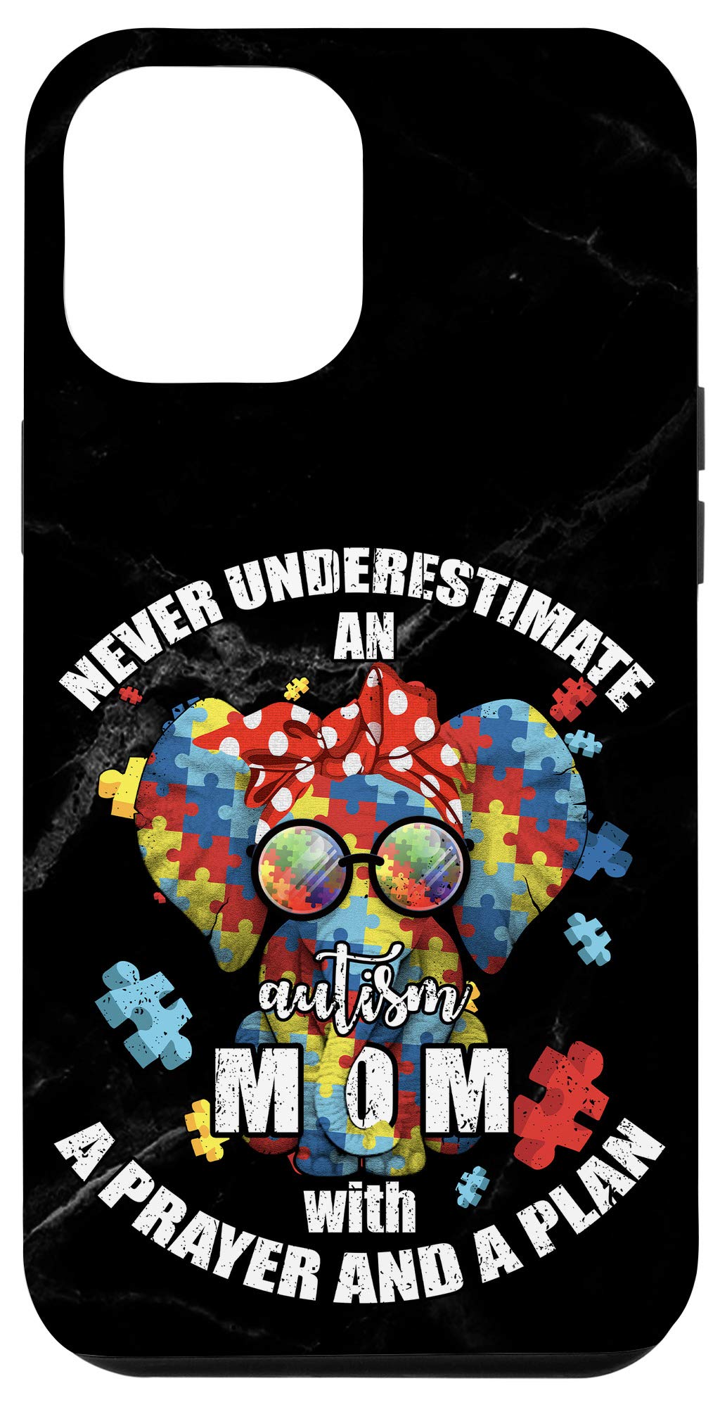 iPhone 12 Pro Max Case - Autism Awareness Elephant Design - Perfect Gift for Women, Girls & Autism Moms - Durable Protective Phone Cover for Everyday Use & Special Occasions