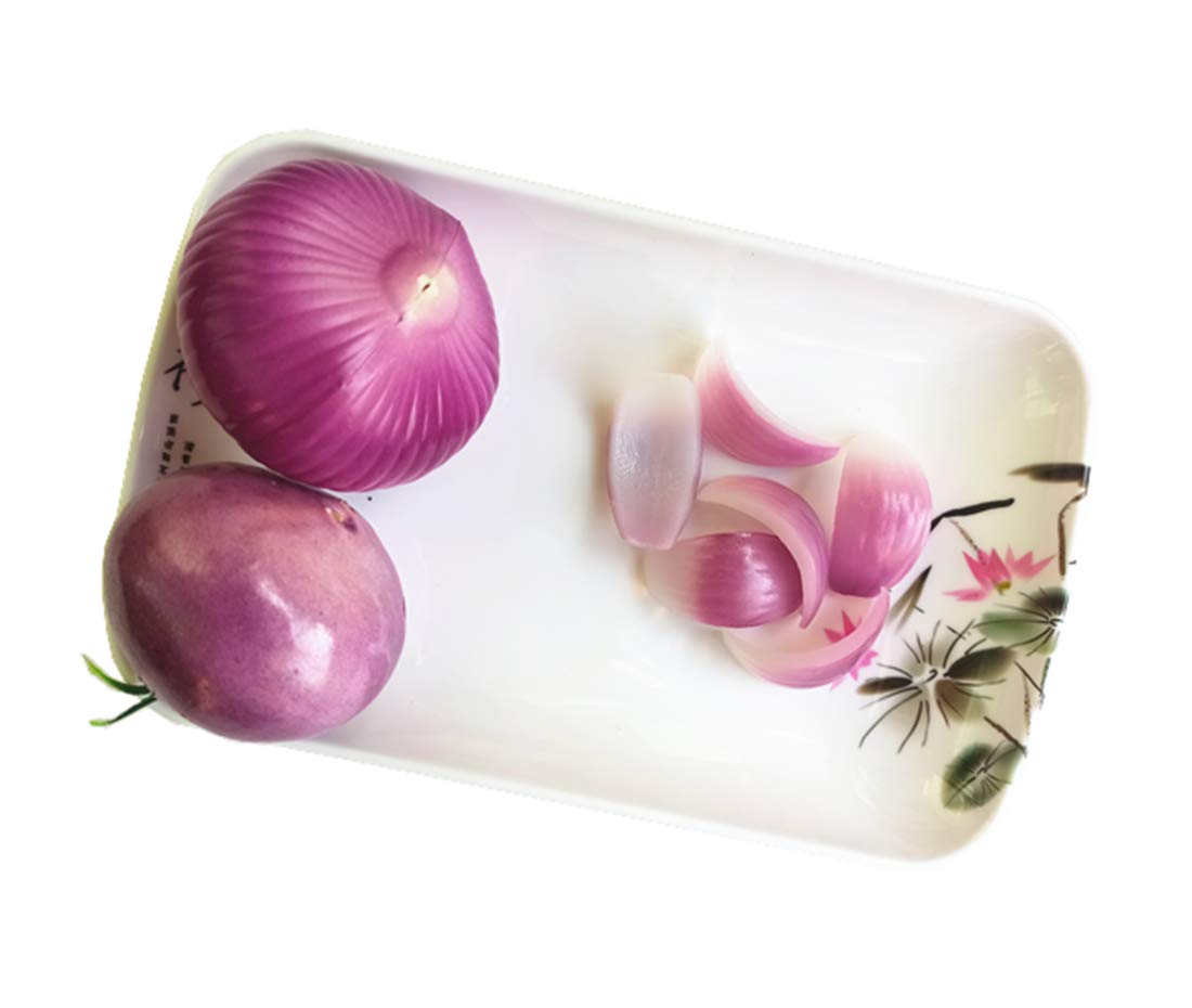 Zzooi Set of 8 Realistic Artificial Onions & Onion Flakes - High Simulation Food Display Props for Restaurant, Grocery Store & Home Kitchen Decor