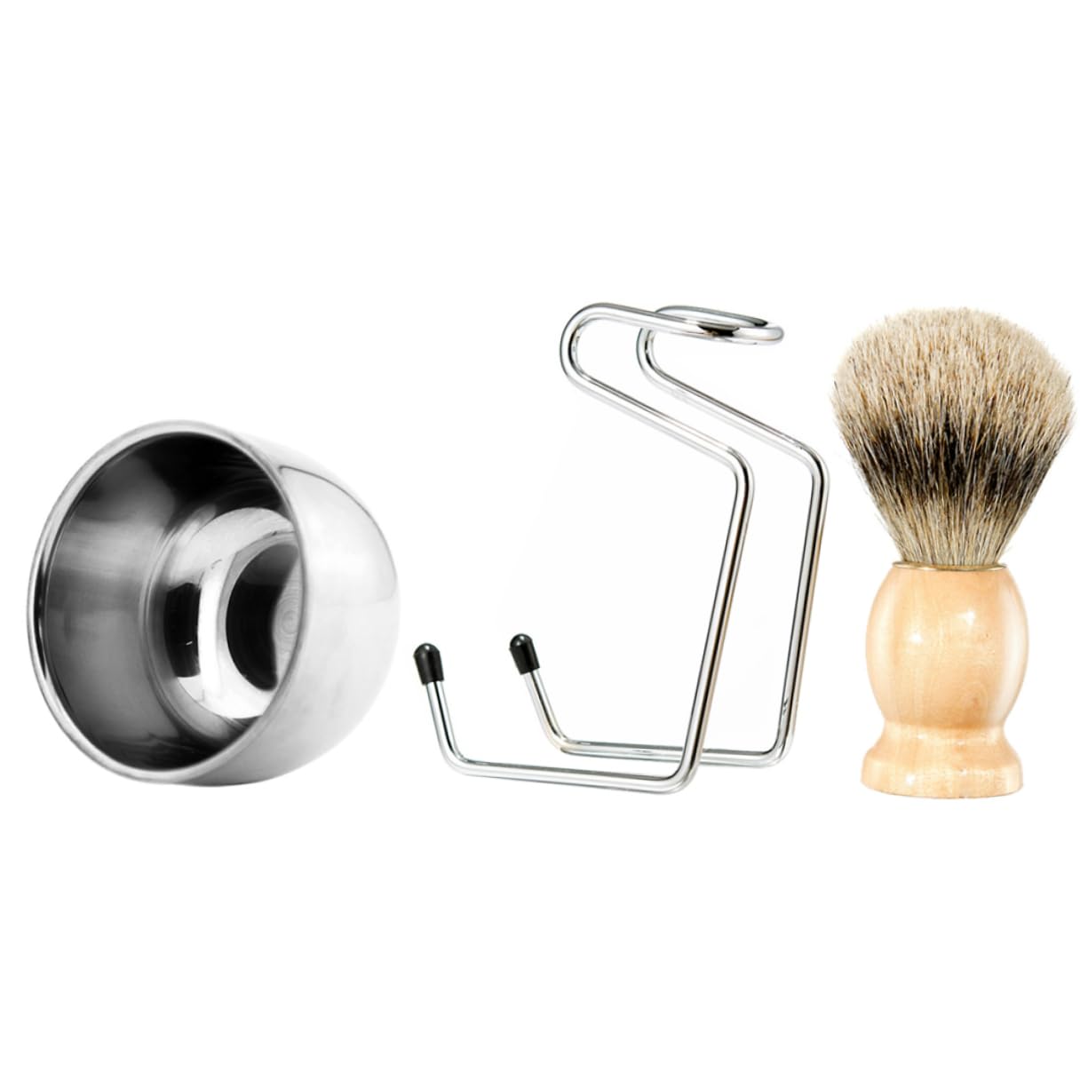 Angoily 2-Piece Premium Beard Shaving Kit for Men - Includes Razor, Shave Soap Puck, Hairbrush & Grooming Tools | Complete Manscaping Set for Facial Hair & Body Grooming | Perfect for Daily Shaving Routine & Travel Grooming Essentials