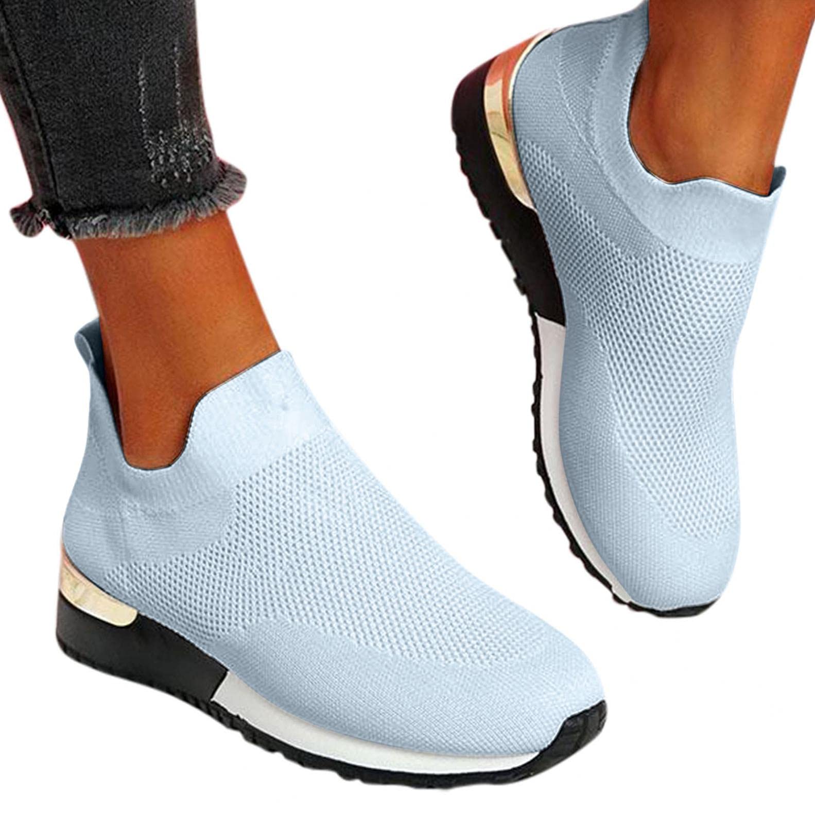 Xudanell Women's Breathable Running Sneakers - Lightweight Slip-On Workout Shoes for Walking, Jogging & Gym - Comfortable Sock Design for Active Lifestyles