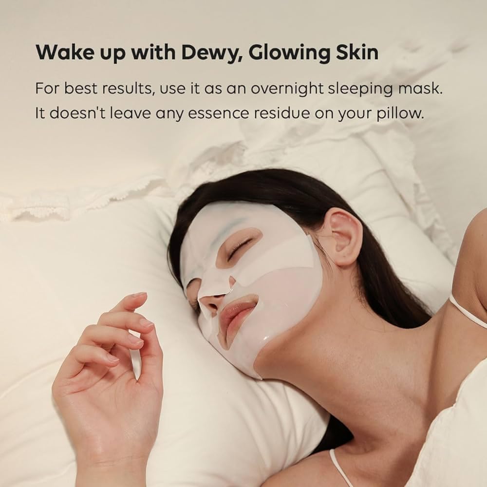 Premium Korean Bio-Collagen Face Mask - Hydrating Overnight Hydrogel Mask for Pore Minimizing & Elasticity Boosting (34g) | Made in Korea | Perfect for Nighttime Skincare & Spa Treatments