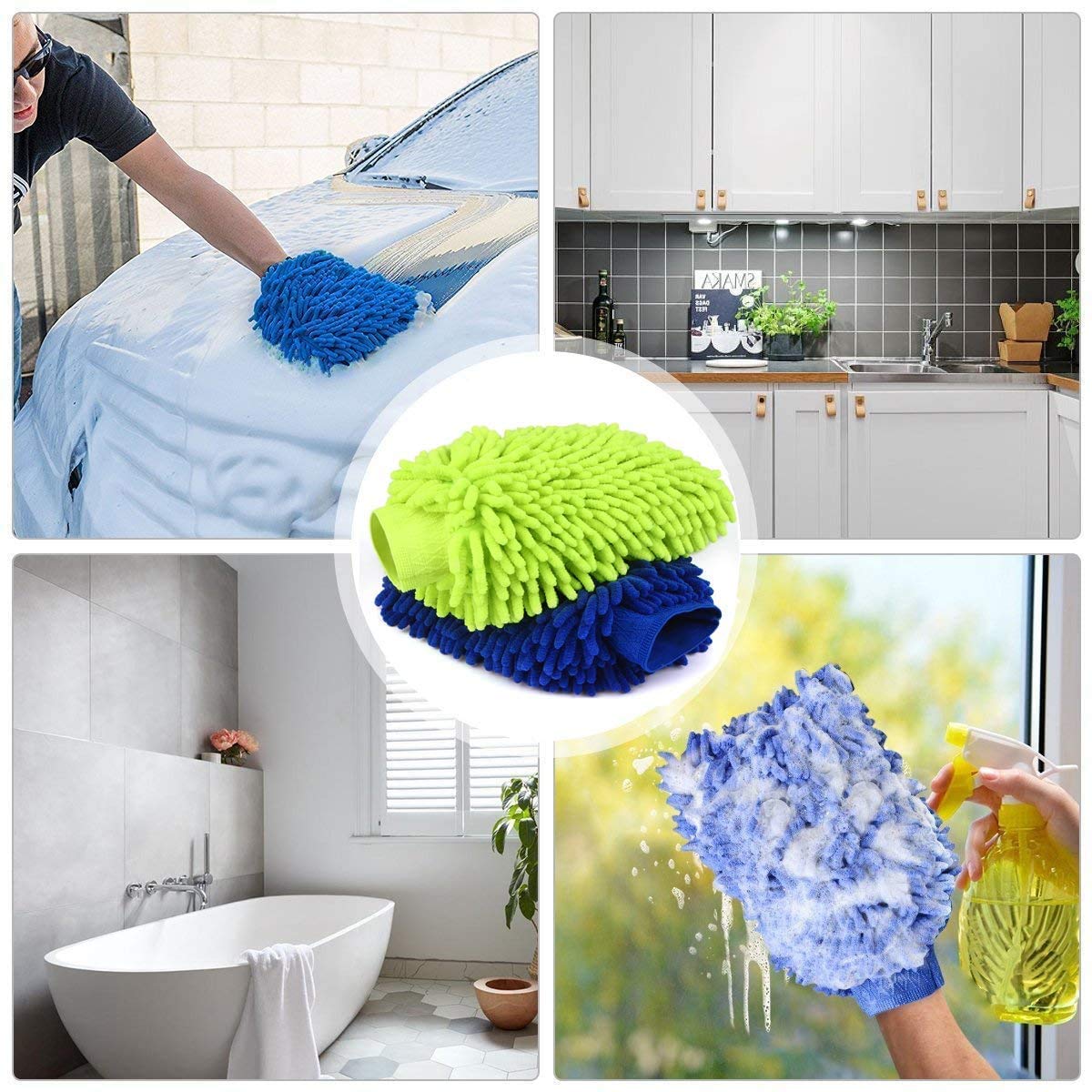 Brownell Microfiber Auto Dusting Cleaning Gloves for Cars, House, Kitchen & Office - Perfect for Cleaning Mirrors, Lamps, Blinds & More - Reusable Dusting Gloves for Car Detailing & Household Cleaning