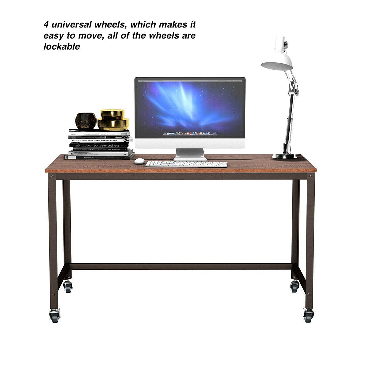 Ergonomic Rolling Computer Desk with Wheels - Adjustable Laptop Workstation for Home Office, Study & Reading - Large Multifunctional PC Table for Writing, Gaming & Business Use - Perfect for Small Spaces & Living Rooms