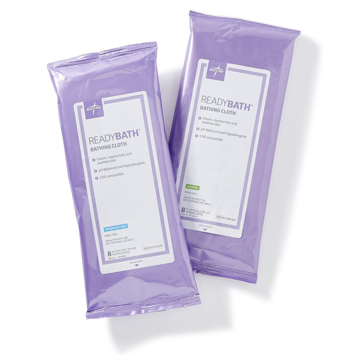 ReadyBath Total Body Cleansing Washcloths - Standard Weight, Soft & Absorbent Bath Towels for Adults & Seniors - Ideal for Bathing, Showering & Personal Hygiene Care