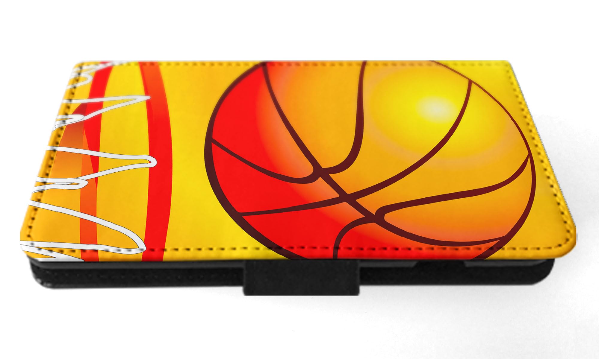 Basketball & Basketball Ring 2 FLIP Wallet Phone Case for Apple iPhone 15 Pro Max - Stylish Protective Cover with Card Holder for Sports Fans & Everyday Use