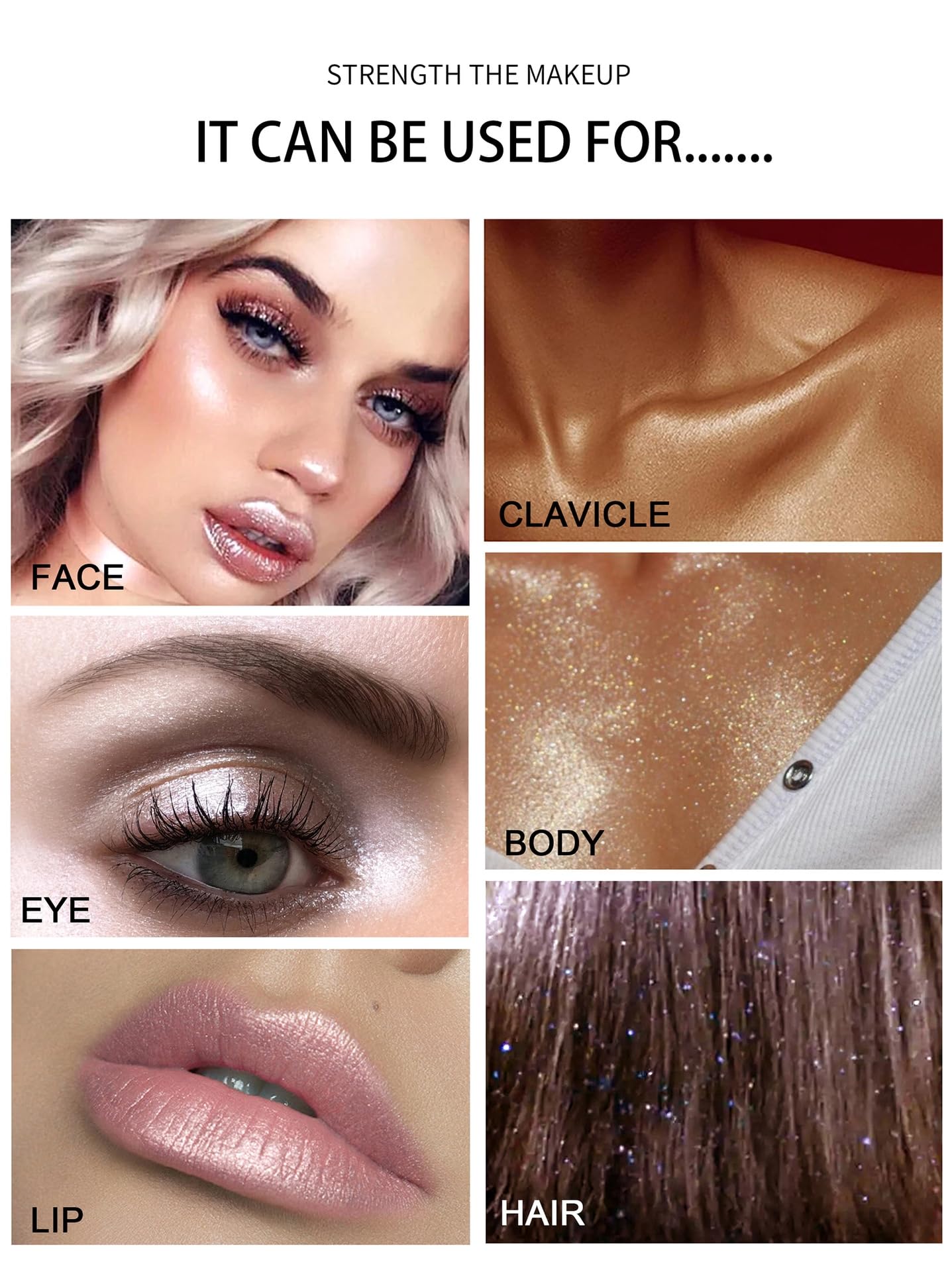 URQT Fairy Dust Highlighting Powder - Shimmering Pearlescent Glitter for Face, Body & Eyes | Vegan & Cruelty-Free Makeup | Perfect for Halloween, Cosplay & Festival Glam (#01 White Moonbeam)