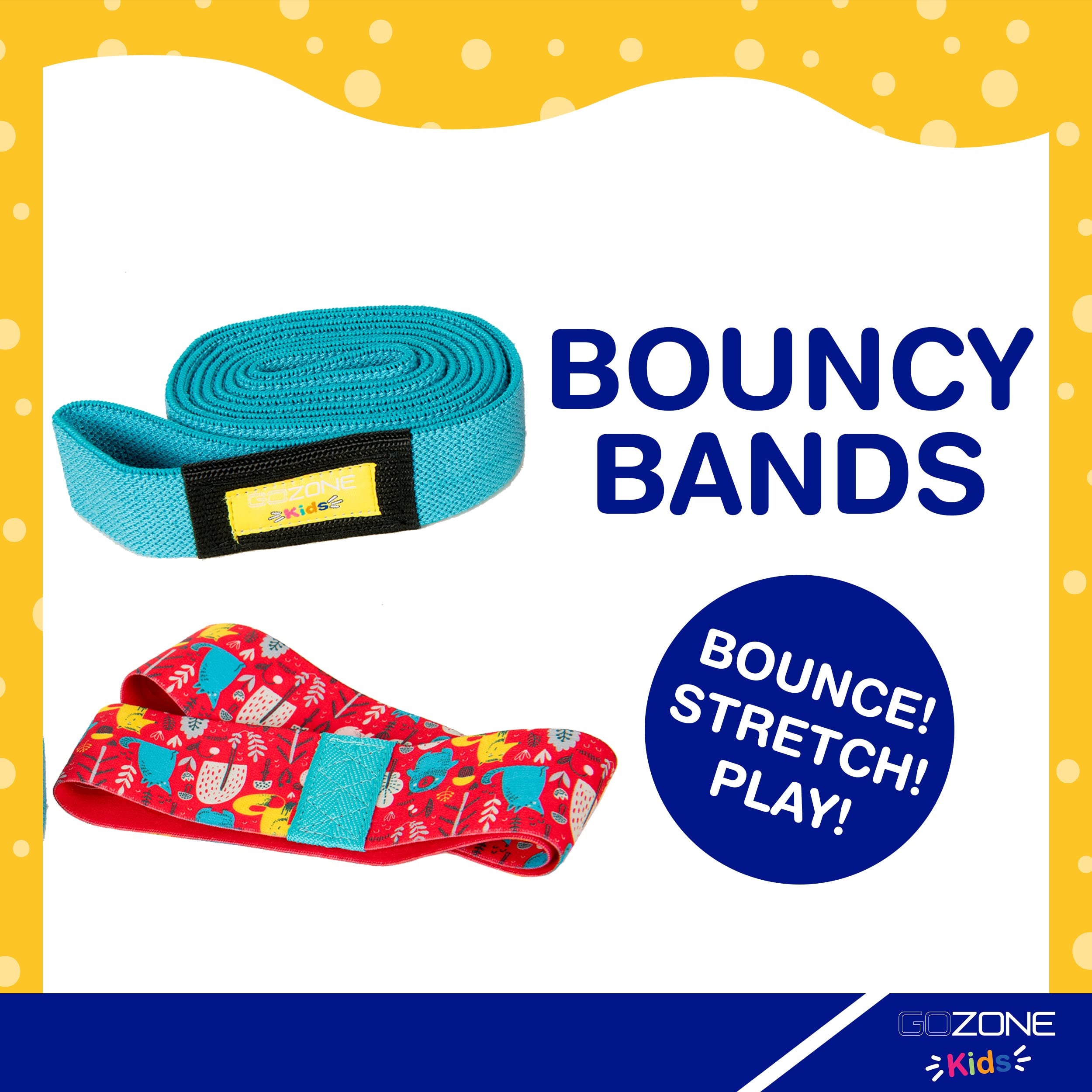 Kids Bouncy Bands for Chairs - 2 Pack Fidget Bands for Desks | Extra Light Fabric Squat & Power Bands | Wild Print Red & Blue - Improve Focus for ADHD & Classroom Use
