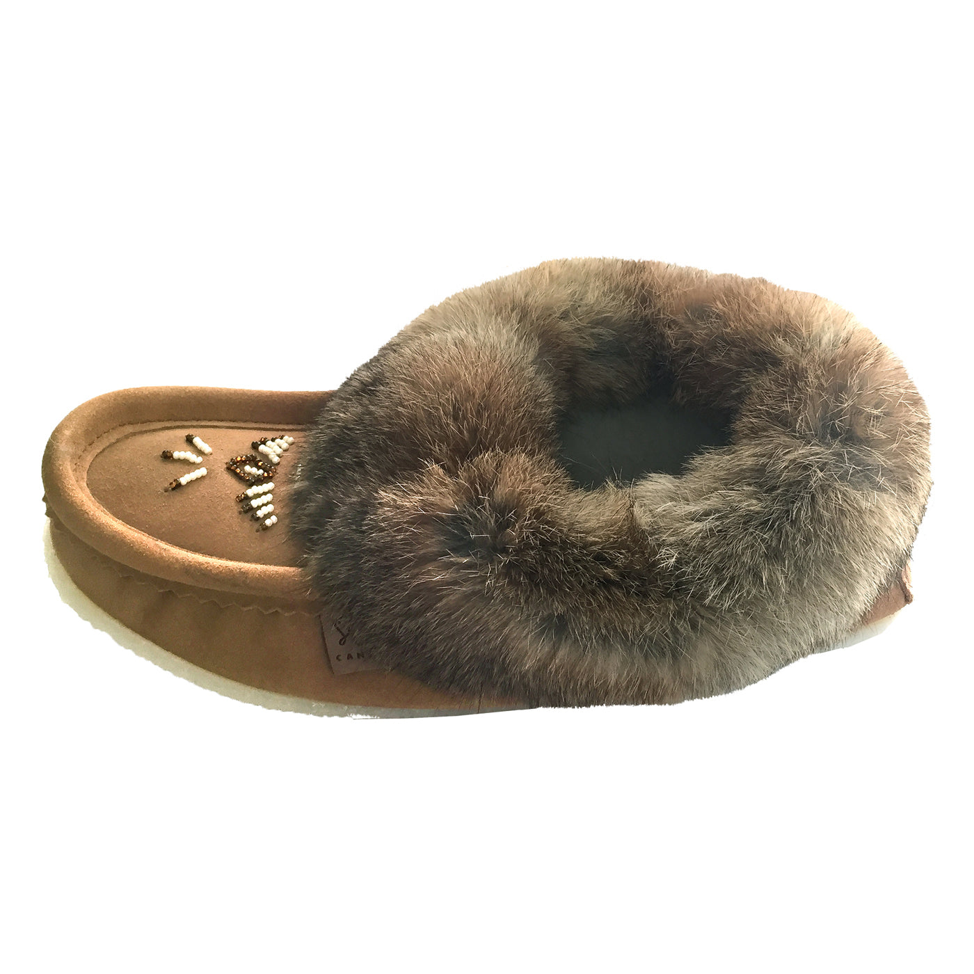 Women's Warm Fleece-Lined Rabbit Fur Suede Moccasins with Non-Slip Rubber Sole | Cozy Indoor/Outdoor House Shoes for Winter Comfort
