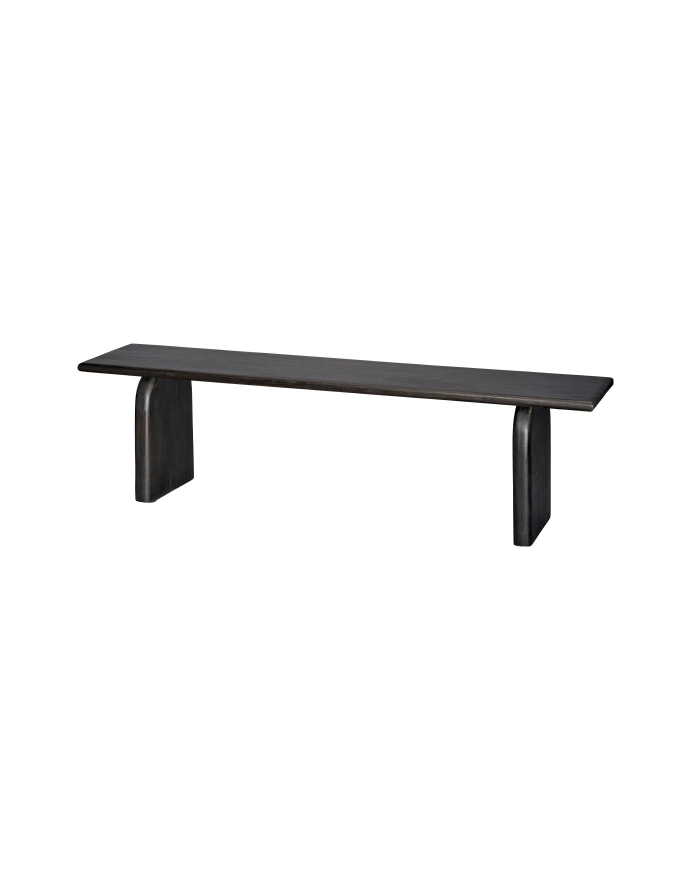 Arc Bench Black Wood - Modern Outdoor Wooden Bench for Patio, Garden, and Backyard Decor