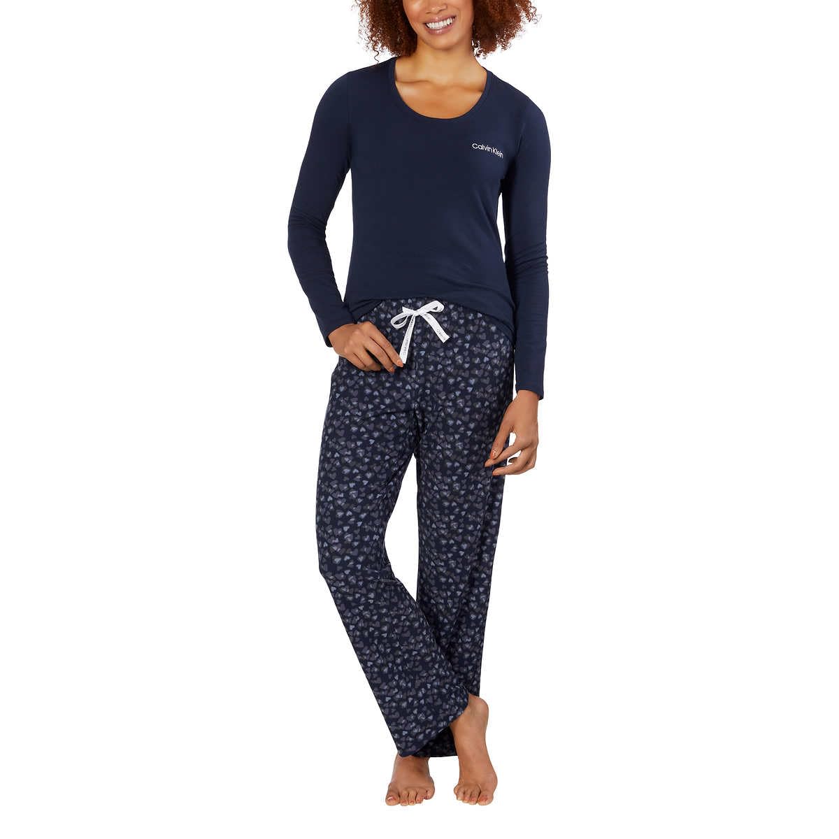 Calvin Klein Women's 2-Piece Fleece Pajama Set - Soft & Cozy Sleepwear for Winter Nights | Lounge at Home & Holiday Gift Idea