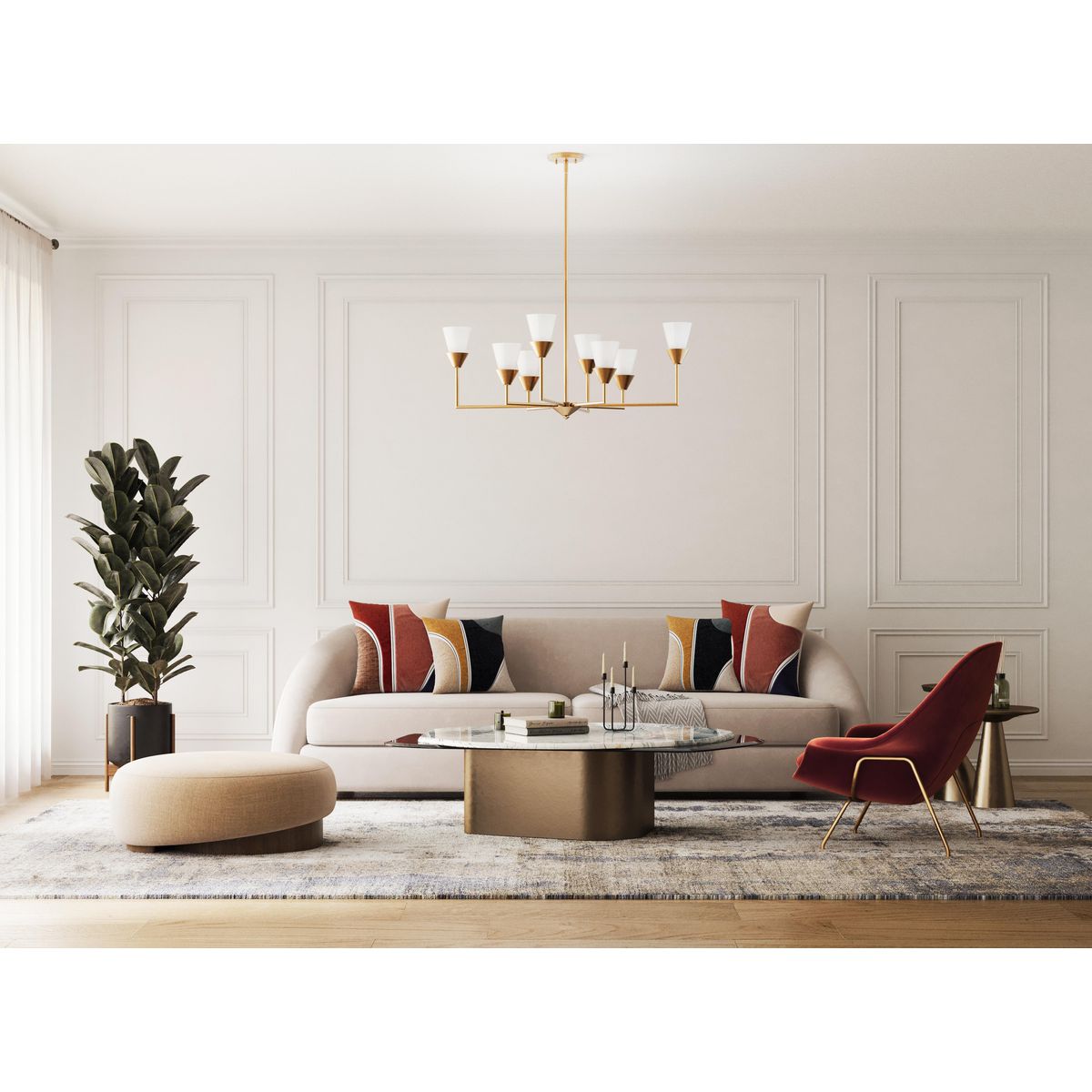 Pinellas Collection 14.37 Inch 8-Light Crystal Chandelier - Elegant Dining Room Lighting Fixture for Home Decor