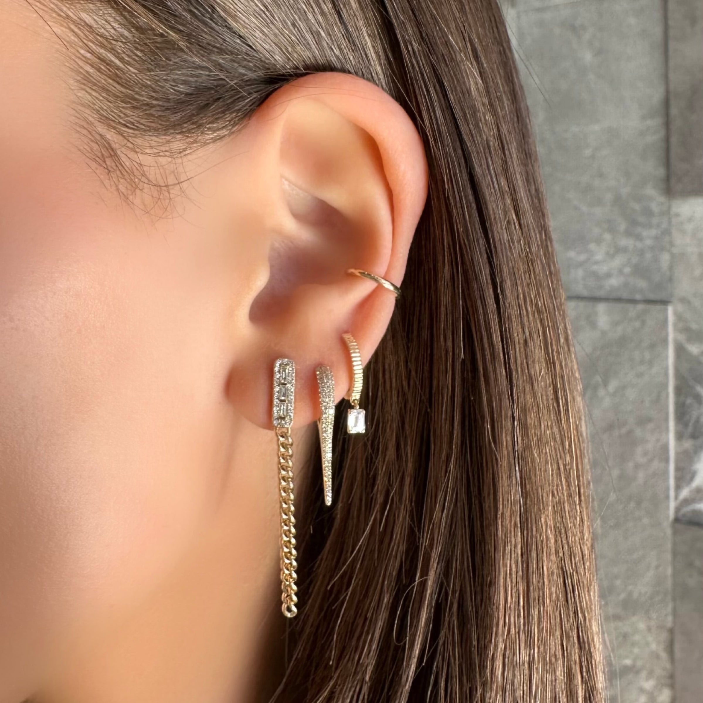 Diamond Drop Chain Earrings for Women - Elegant Dangling Jewelry for Parties, Weddings & Special Occasions