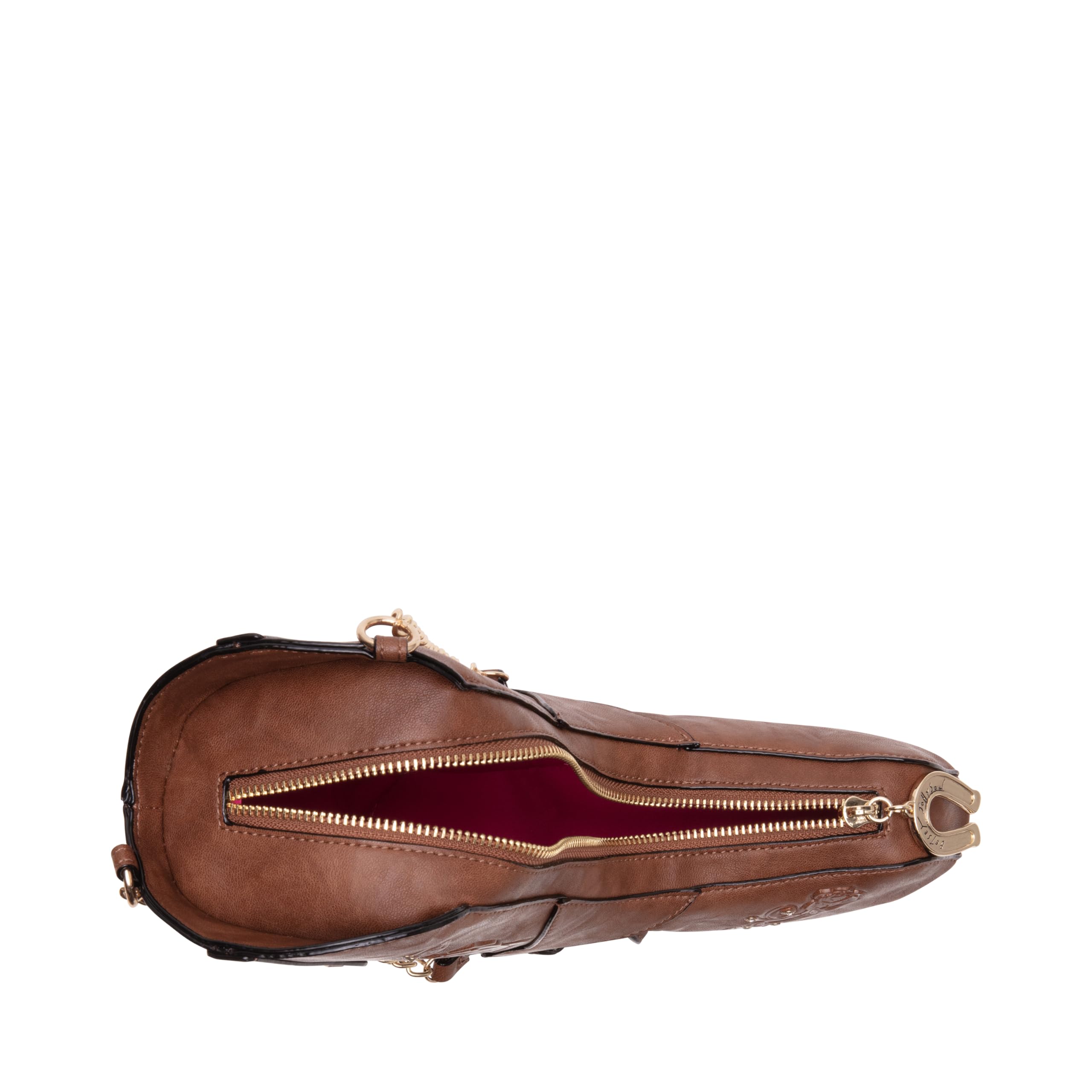 Betsey Johnson Giddyup Cowboy Crossbody Bag for Women - Stylish Brown Leather Purse with Adjustable Strap, Perfect for Casual Outings, Shopping & Western-Themed Events