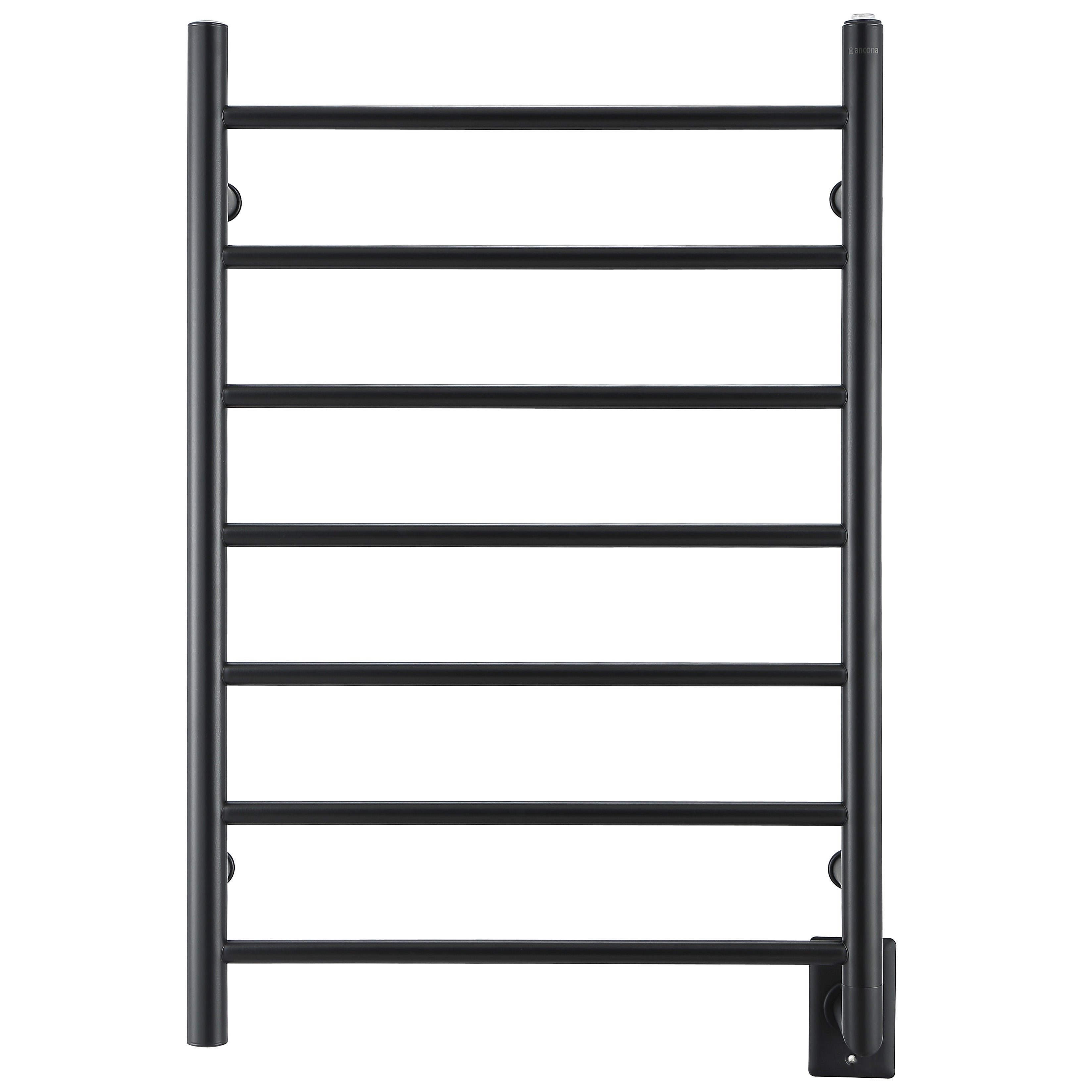 Matte Black Hardwired 7-Bar Towel Warmer - Fast Heating Bathroom Essential for Spa, Luxury Hotels & Home Comfort