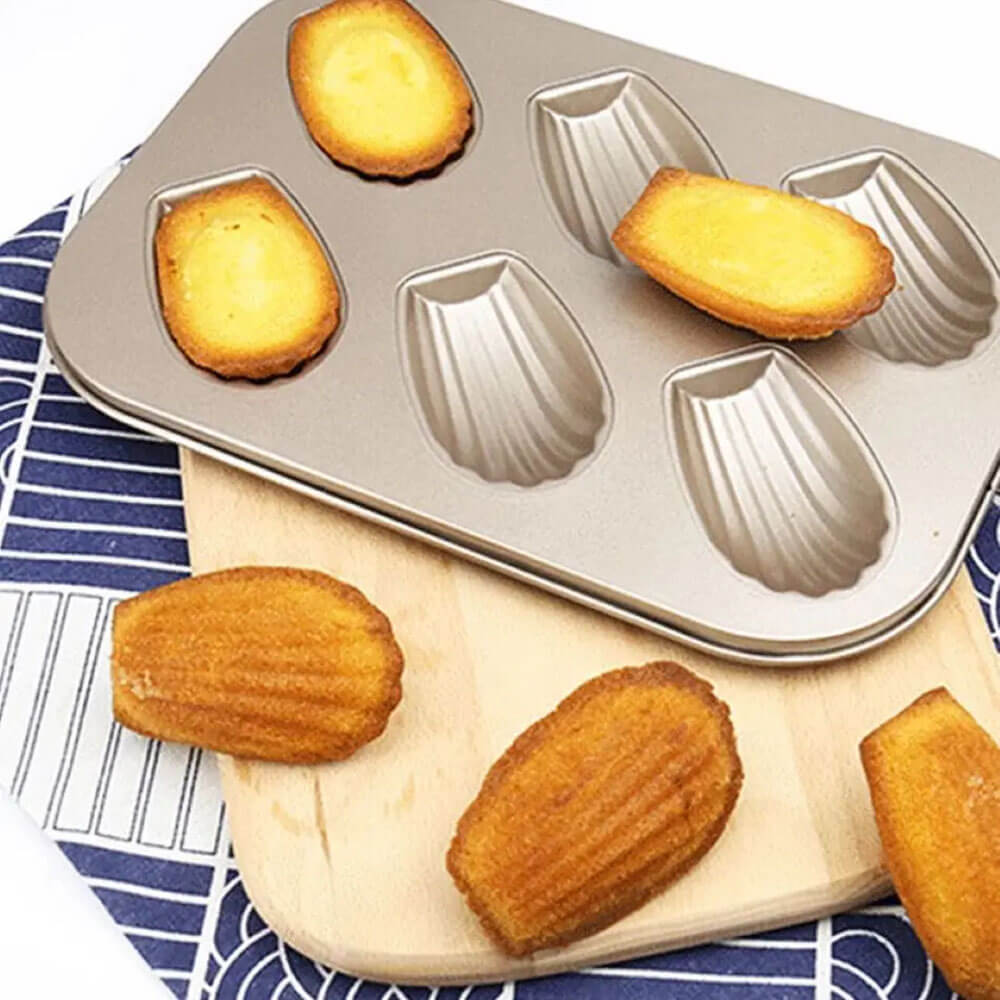 Weston Premium Carbon Steel 6-Well Baking Pans for Muffins & Cupcakes - Heavy Duty Non-Stick Cookie Sheet for Oven, Perfect for Home Baking, Parties & Professional Bakeries