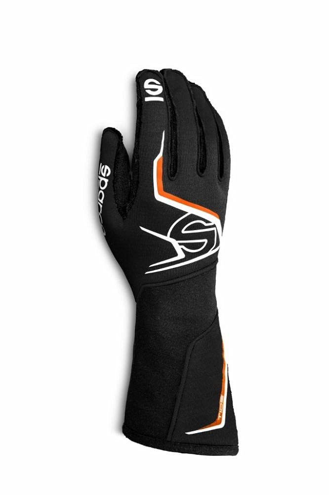 Sparco Tide Racing Gloves 001356 - Size 13, Black/Orange - High Performance Driving Gloves for Motorsports, Karting & Track Racing