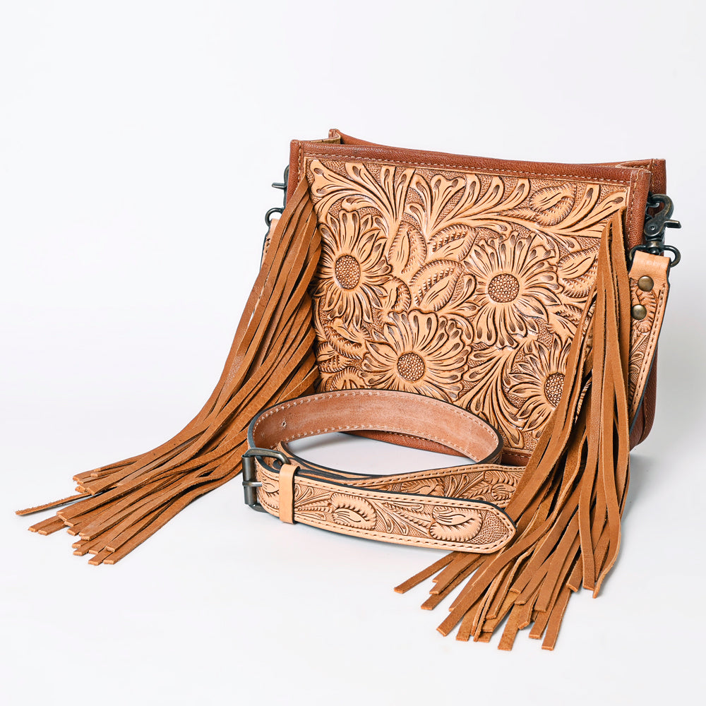 American Darling Hand-Tooled Genuine Leather Women's Western Handbag Purse - Stylish Cowgirl Crossbody Bag for Rodeo, Country Music Festivals & Everyday Use