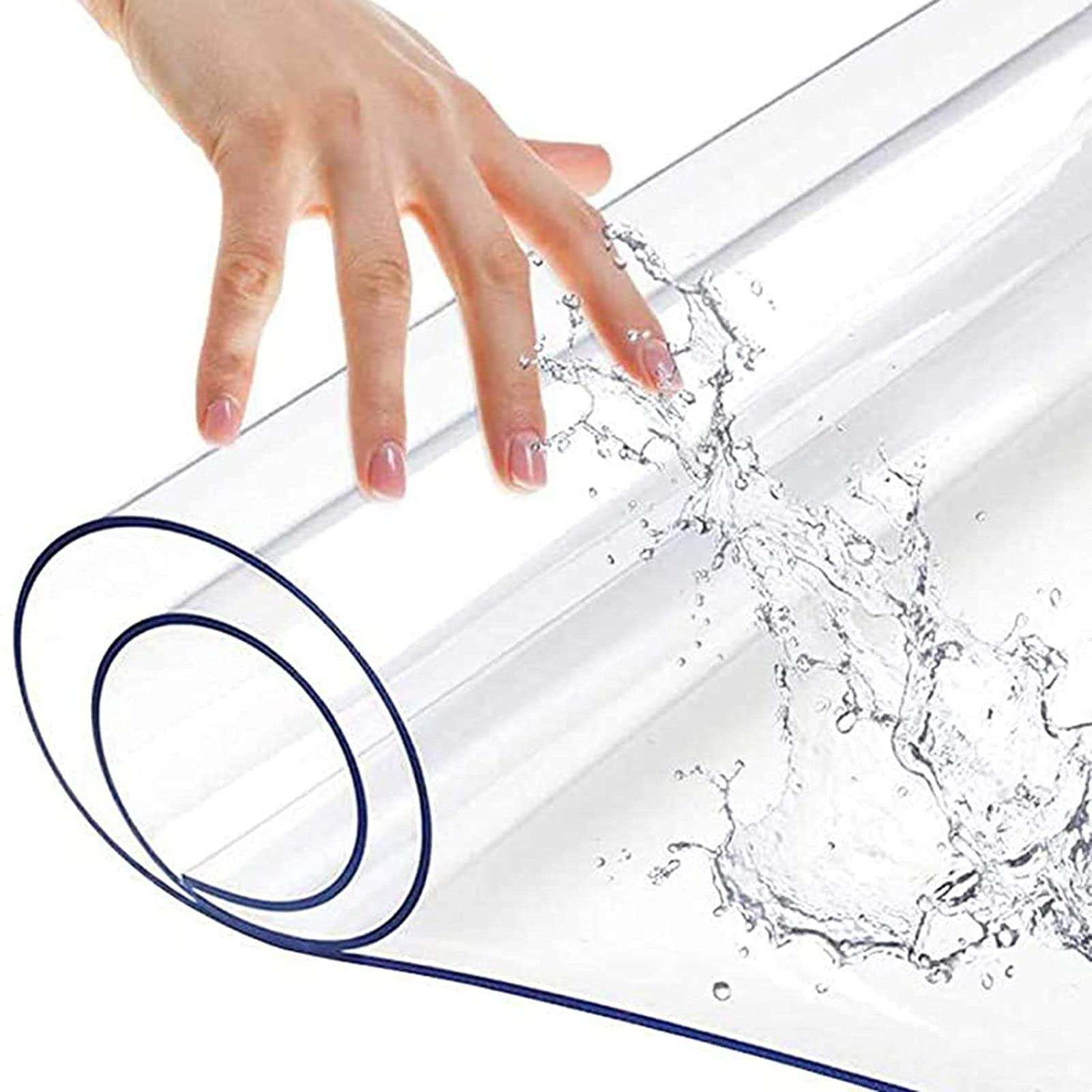 ZKHD Clear PVC Table Protector - Non-Slip Plastic Tablecloth for Dining & Office Desks (31.5x51 inch, 1.5mm Thick) - Waterproof & Scratch-Resistant Surface Cover for Home, Restaurant & Office Use
