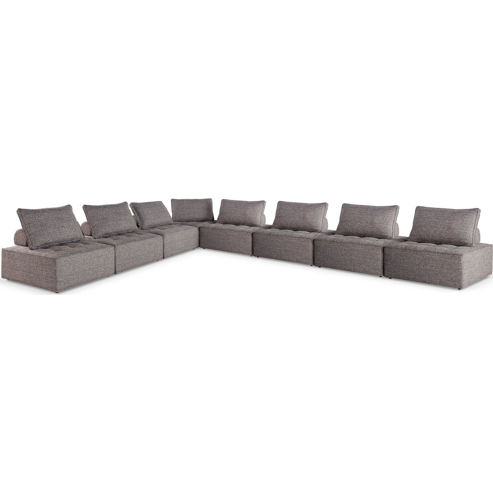 Bree Zee 8-Piece Outdoor Modular Sectional Sofa Set - Brown Patio Furniture for Garden, Poolside & Backyard Relaxation