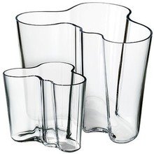 Iittala AA950516 Clear Glass Vases Set of 2 - Modern Scandinavian Home Decor for Flowers & Centerpieces - Perfect for Dining Table, Wedding Decor & Living Room Display