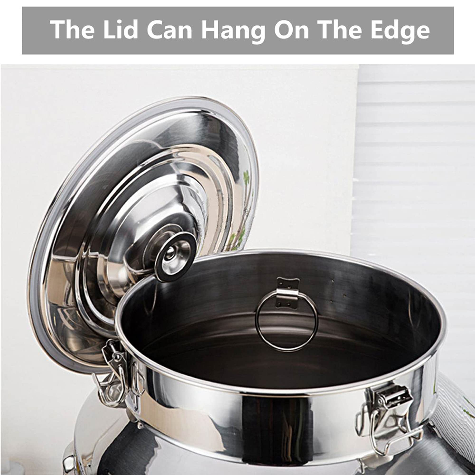 58L Stainless Steel Milk Can - Airtight Storage Jug for Liquid & Solid Food, Fermentation Wine Pail Bucket, Oil Barrel & Tea Canister - Perfect for Home Brewing, Kitchen Storage & Farm Use