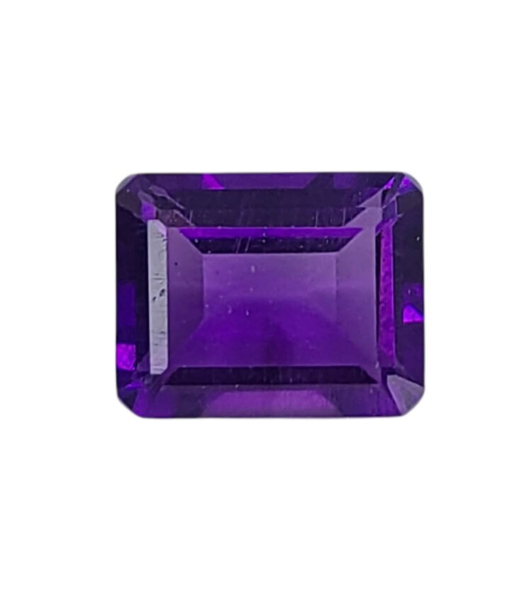 3.66ct Natural Brazilian Amethyst Loose Stone - 10x8mm Emerald Cut, VVS Clarity, Eye Clean, February Birthstone, Vivid Purple Gemstone for Jewelry Making - Perfect for Engagement Rings, Pendants & Wholesale