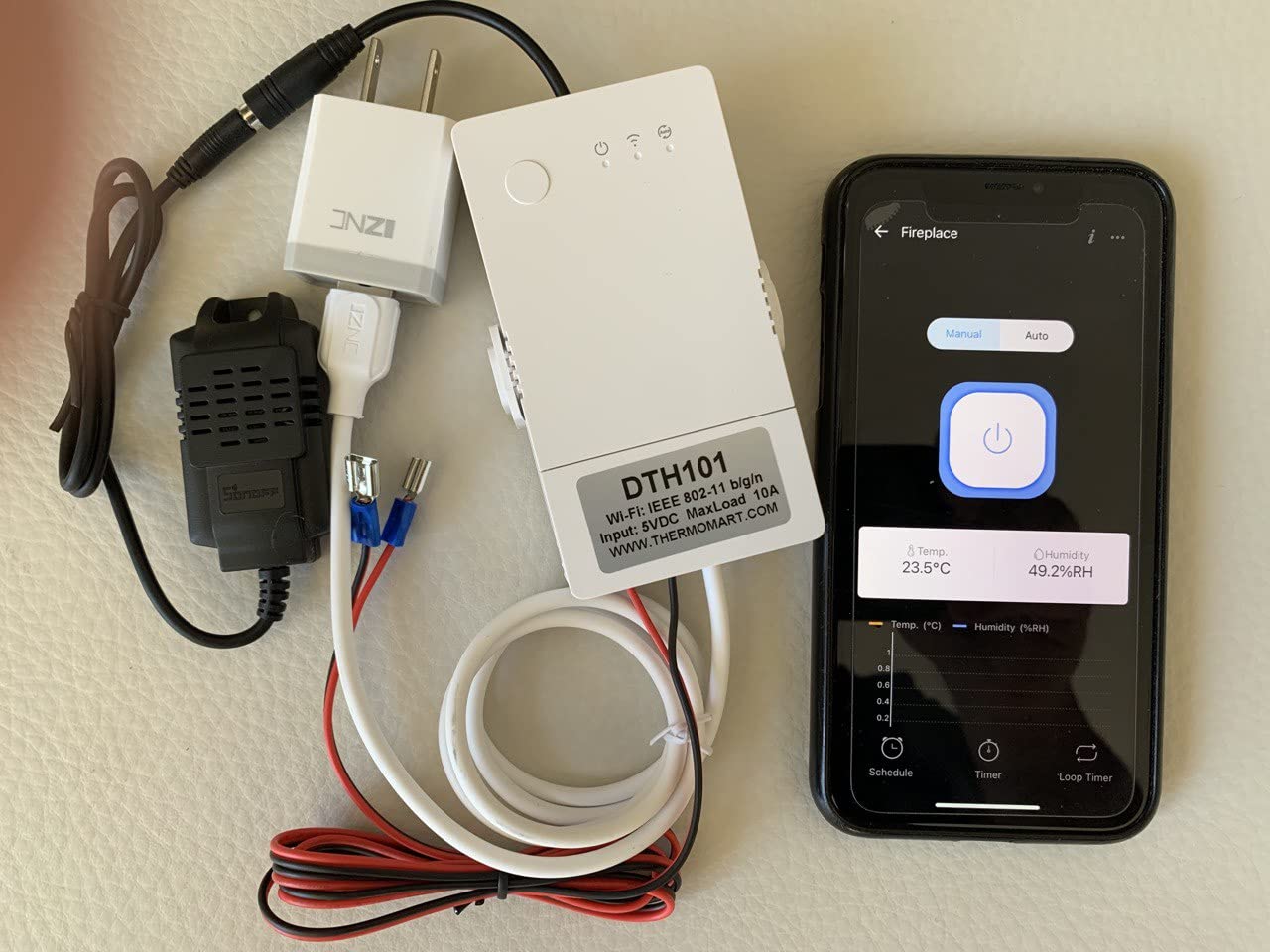 Programmable Thermostat for Gas Fireplace - Remote Control with Timer & Temperature/Humidity Adjustment - Perfect for Home Heating & Comfort