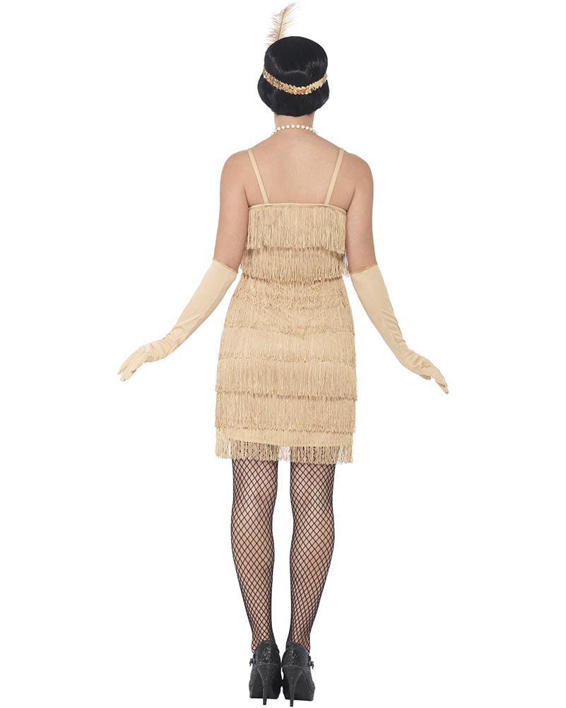 1920s Gold Flapper Dress for Women - Vintage Gatsby Costume for Halloween, Themed Parties & Roaring 20s Events