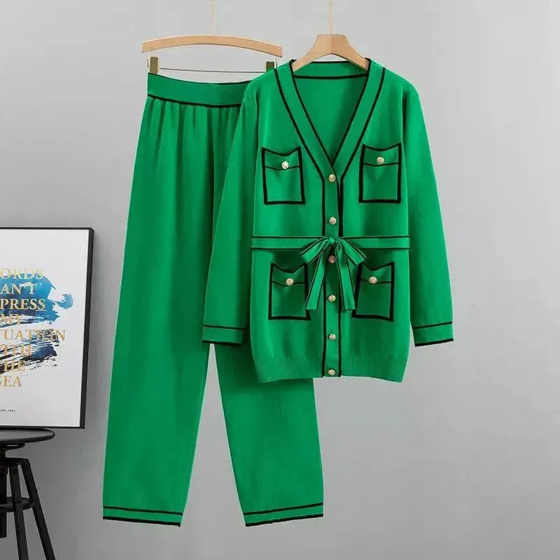 Comfortable Women's Casual Twill Two Piece Outfit Set - Lounge Wear, Travel & Everyday Fashion