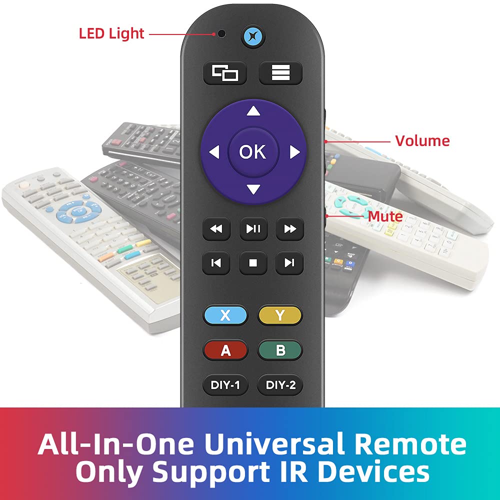 Universal Remote Control for Xbox One, Xbox One S & Xbox One X - All-in-One Smart Remote with 7 Learning Keys to Control TV, Soundbar & Receiver | Perfect for Gaming Setup & Home Entertainment System