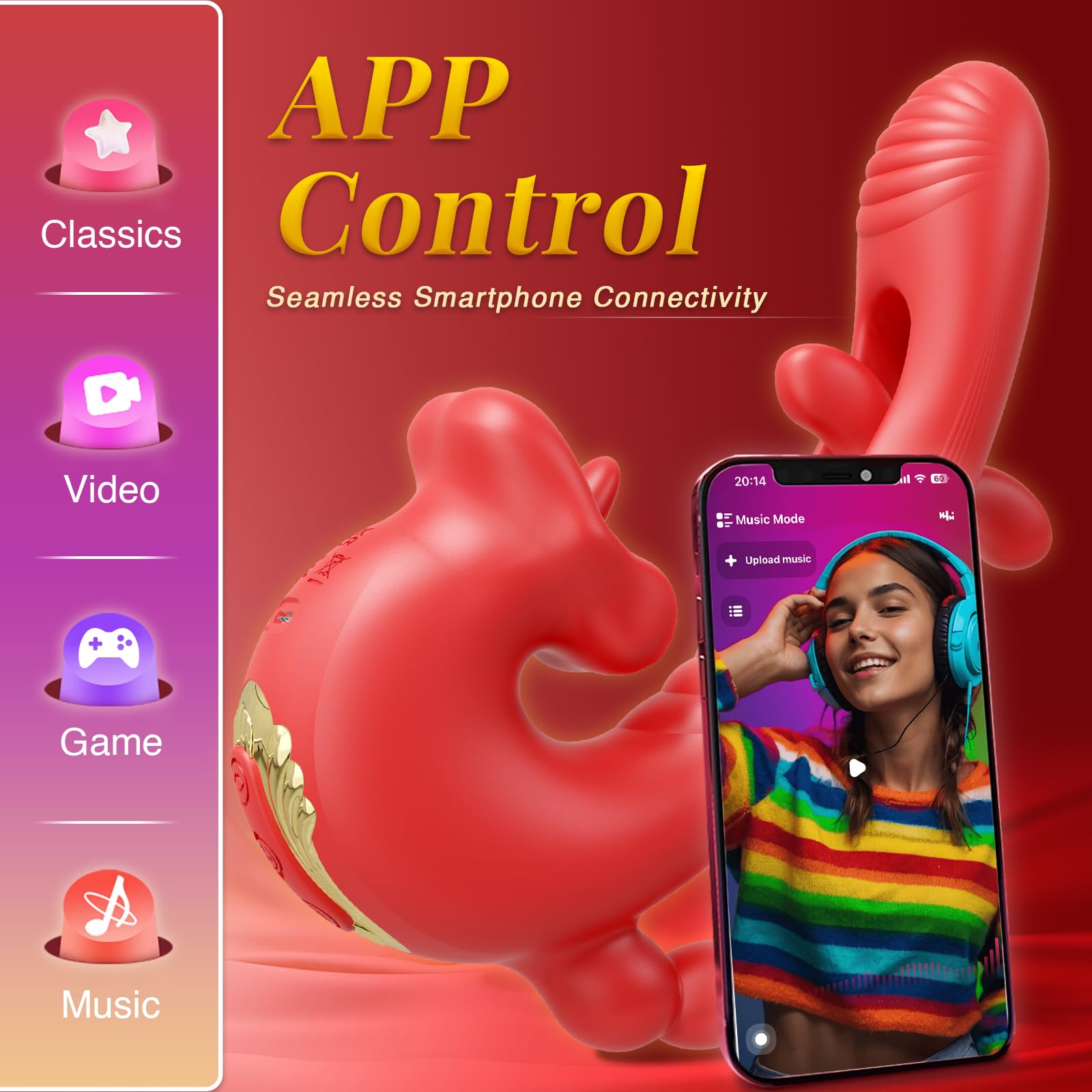 Rose Vibrator for Women - 9 Speed Thrusting Dildo with Clitoral Stimulator, Adult Sex Toy for Solo & Couples Play - Perfect for Bedroom Fun, Romantic Nights & Self-Care Moments