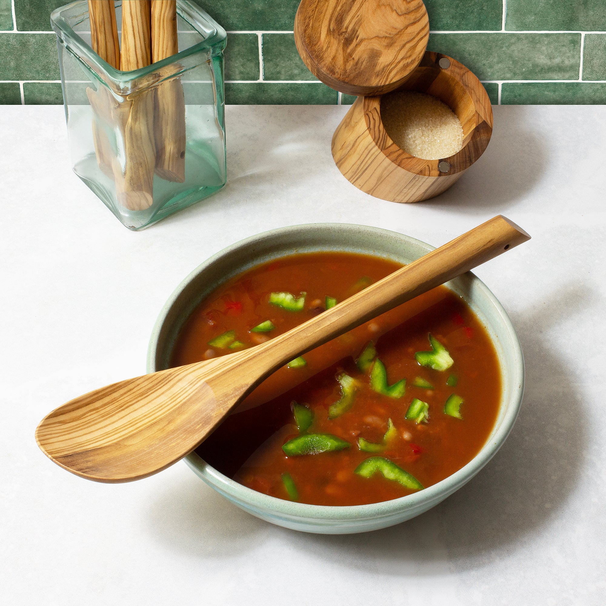 Premium Olive Wood Cooking Spoon - Natural, Durable & Eco-Friendly Kitchen Utensil for Stirring, Mixing & Serving - Ideal for Cooking, Baking & Gourmet Food Preparation
