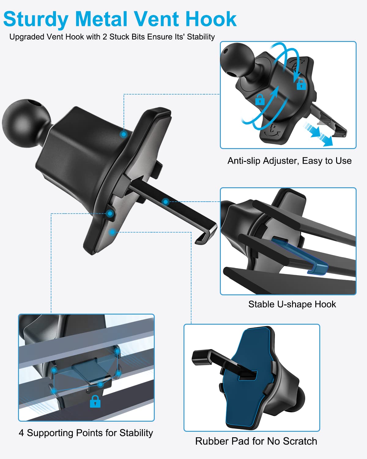 Car Vent Tablet Mount Holder for 4.7-13