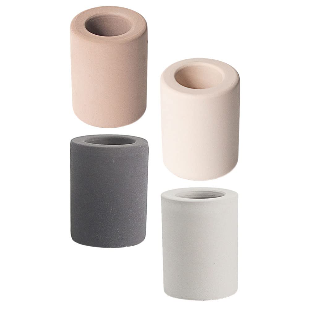4-Piece Diatomite Toothbrush Holder Set - Countertop Makeup & Pen Organizer for Bathroom, Kitchen, and Travel - Eco-Friendly Home Decor for Electric Toothbrushes & Household Essentials