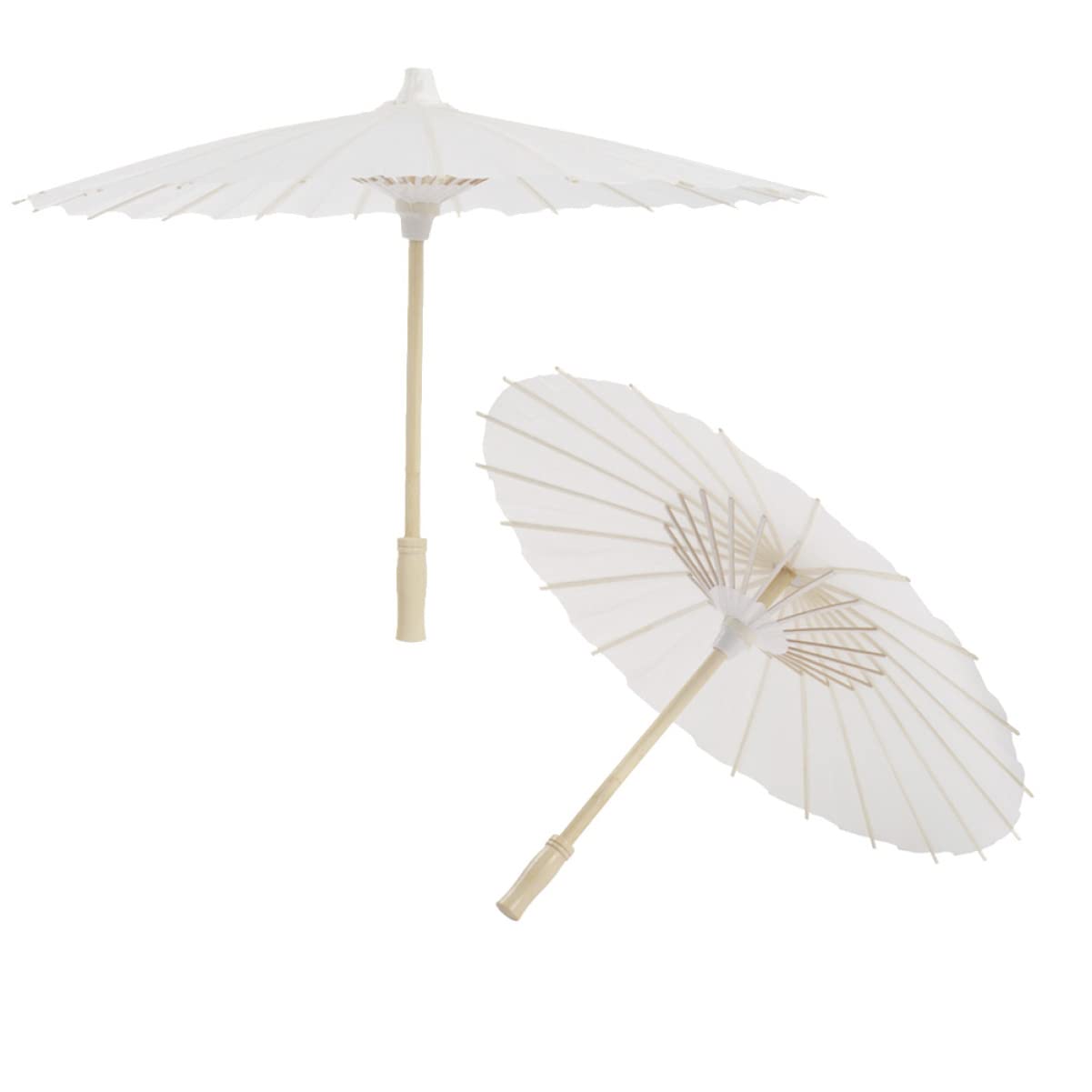 Jojofuny White Paper Parasol Umbrella - Mini Decorative Umbrellas for Kids & Party Decor