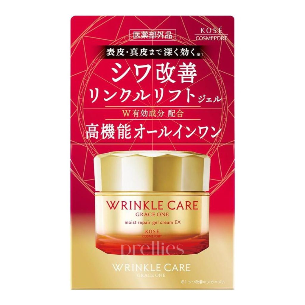 KOSE Grace One Wrinkle Care Moist Repair Gel Cream EX 100g - Anti-Aging Face Moisturizer for Dry Skin, Wrinkle Reduction & Hydration - Perfect for Night Skincare Routine & Daily Moisturizing