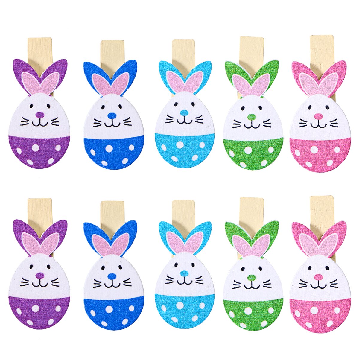 Bestoyard 10pcs Wooden Bunny Rabbit Photo Clips - Cute Memo Card Holders for Scrapbooking, Bulletin Boards & Easter Party Favors - Perfect for Home Office Decor, Baby Showers & Spring Crafts