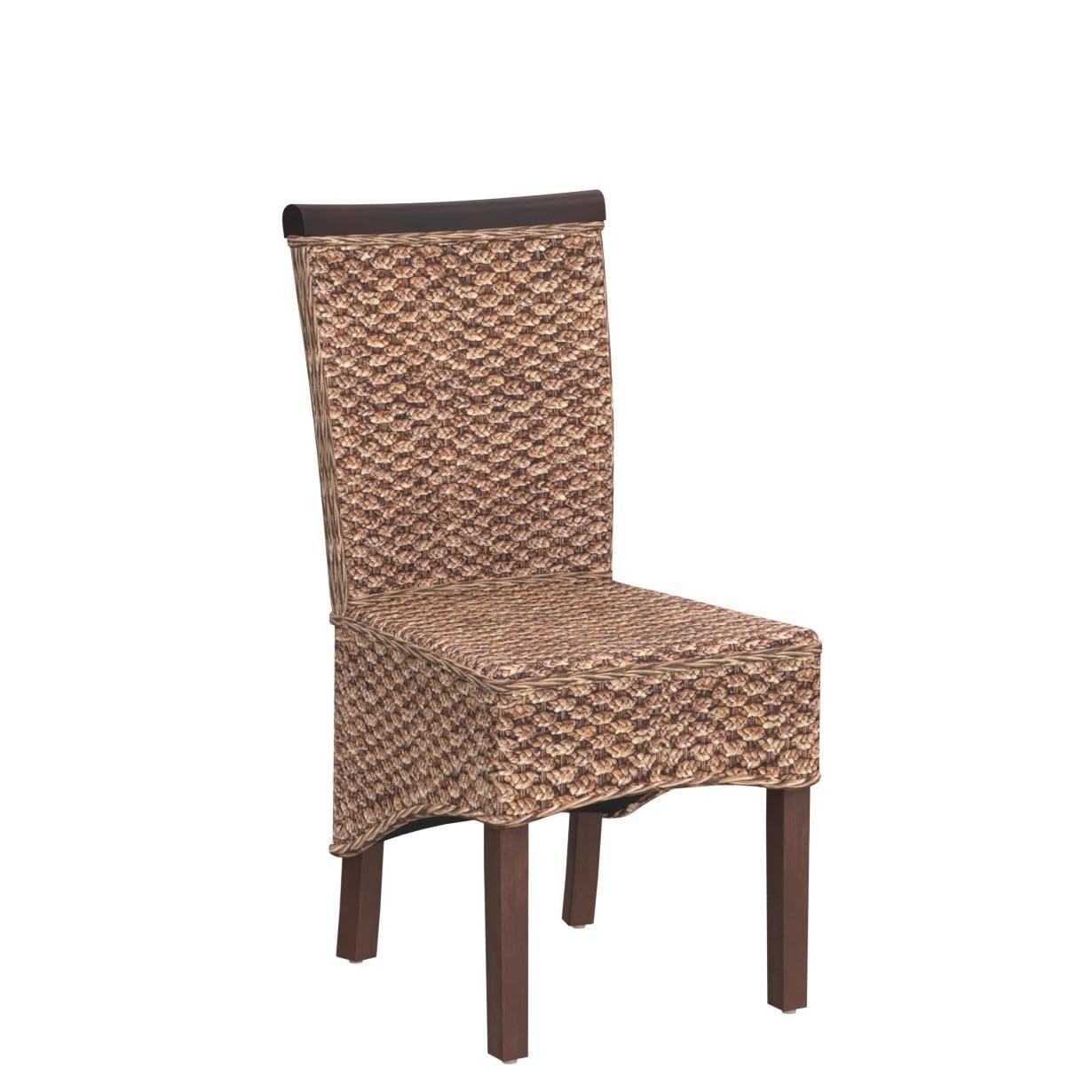 Natural Hyacinth Woven Dining Chairs (Set of 2) - Handmade Rattan Bistro Chairs for Patio, Garden, or Indoor Dining Room - Eco-Friendly Boho Style Seating