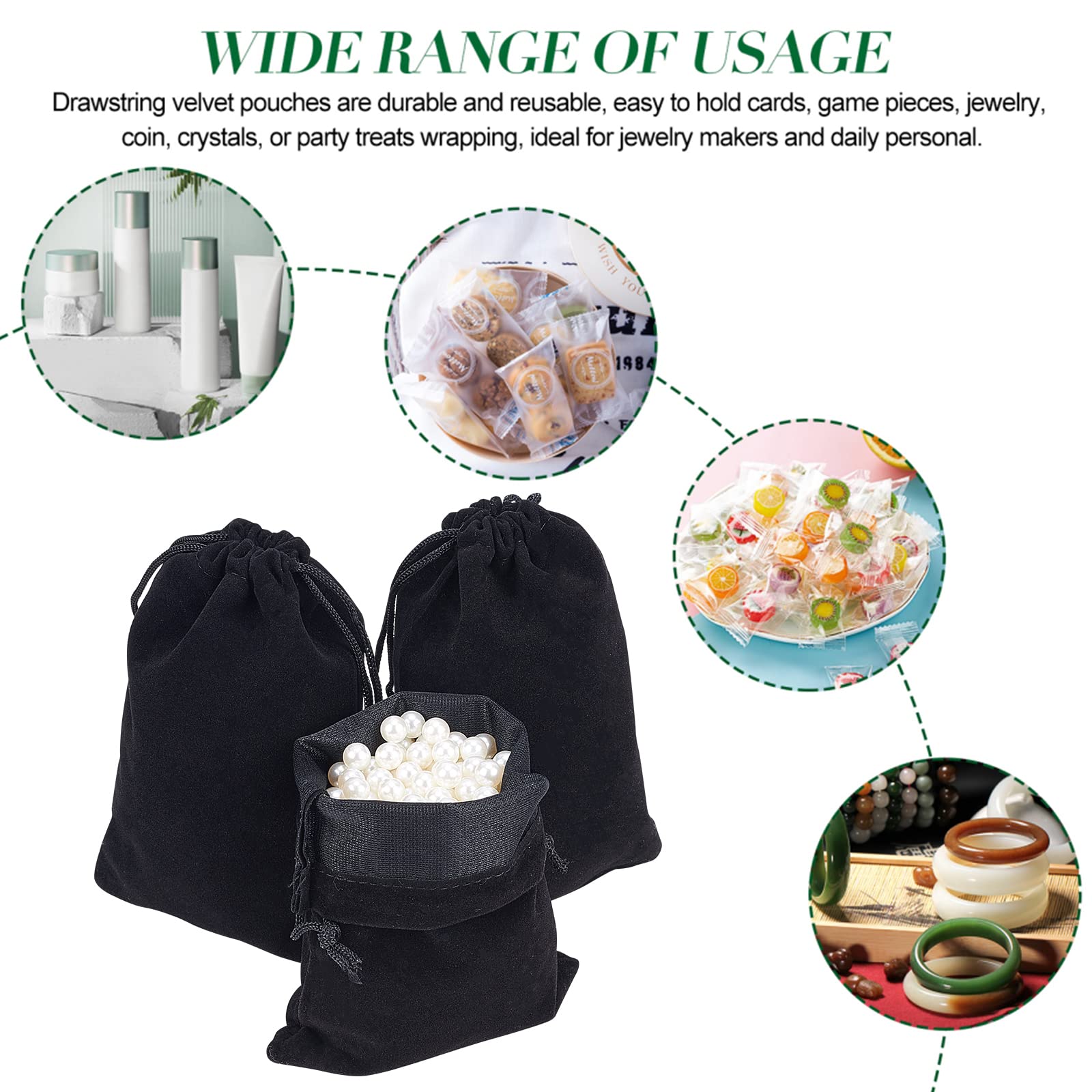 20 Pcs Velvet Jewelry Pouches - Drawstring Gift Bags for Necklace Earrings Storage | Party Wedding Favors