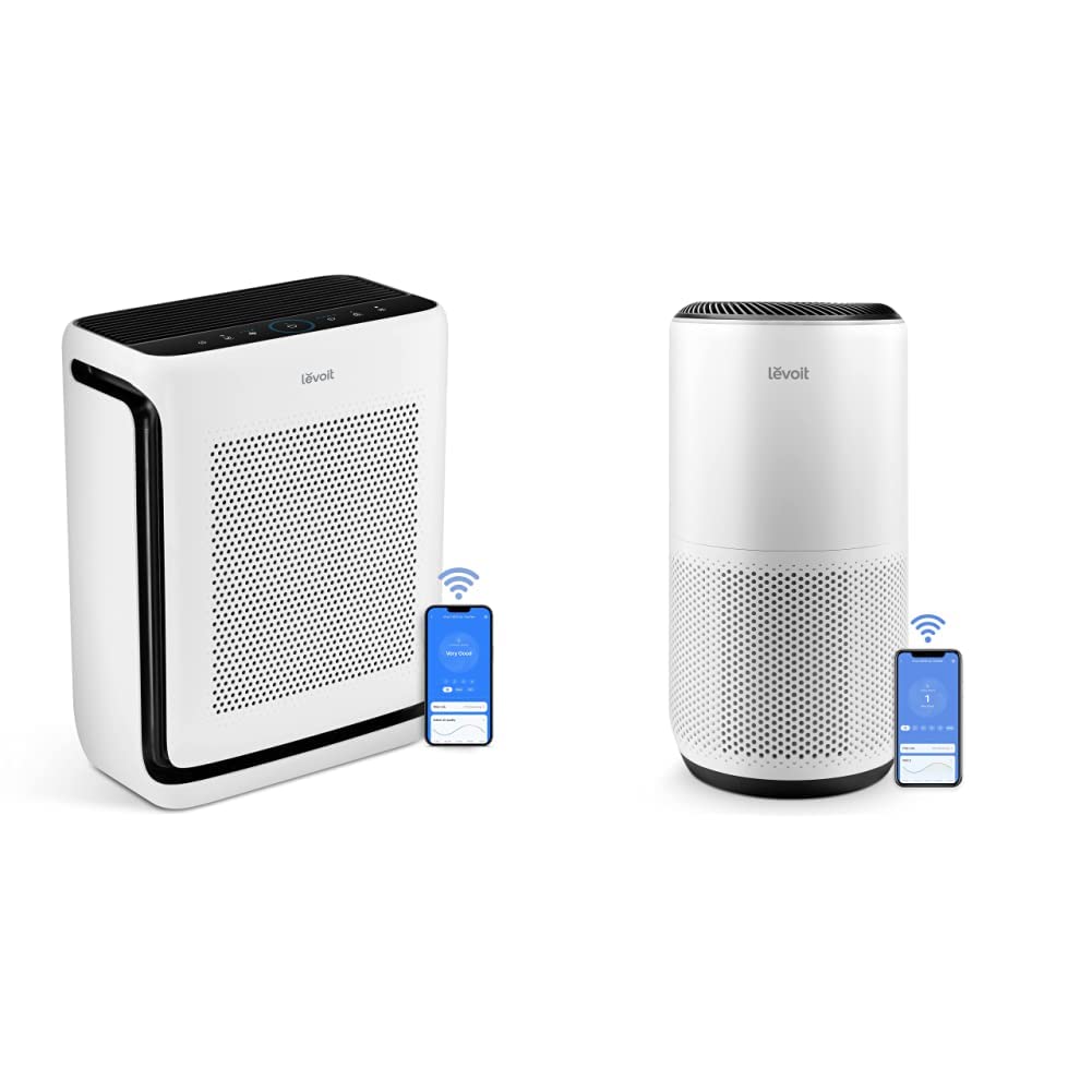LEVOIT Smart WiFi Air Purifier for Home - HEPA Filter for Large Rooms up to 1980 Sq Ft, Captures Pet Dander, Smoke, Dust & Pollen | Air Quality Monitor & Auto Mode | Perfect for Bedrooms, Living Rooms & Offices