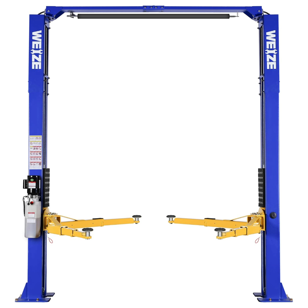 WEIZE 10000lbs 2 Post Car Lift with Double Point Release - Heavy Duty Overhead Auto Truck Tractor Lift for Repair Shops & Garages | Perfect for Vehicle Maintenance & Auto Repair Services