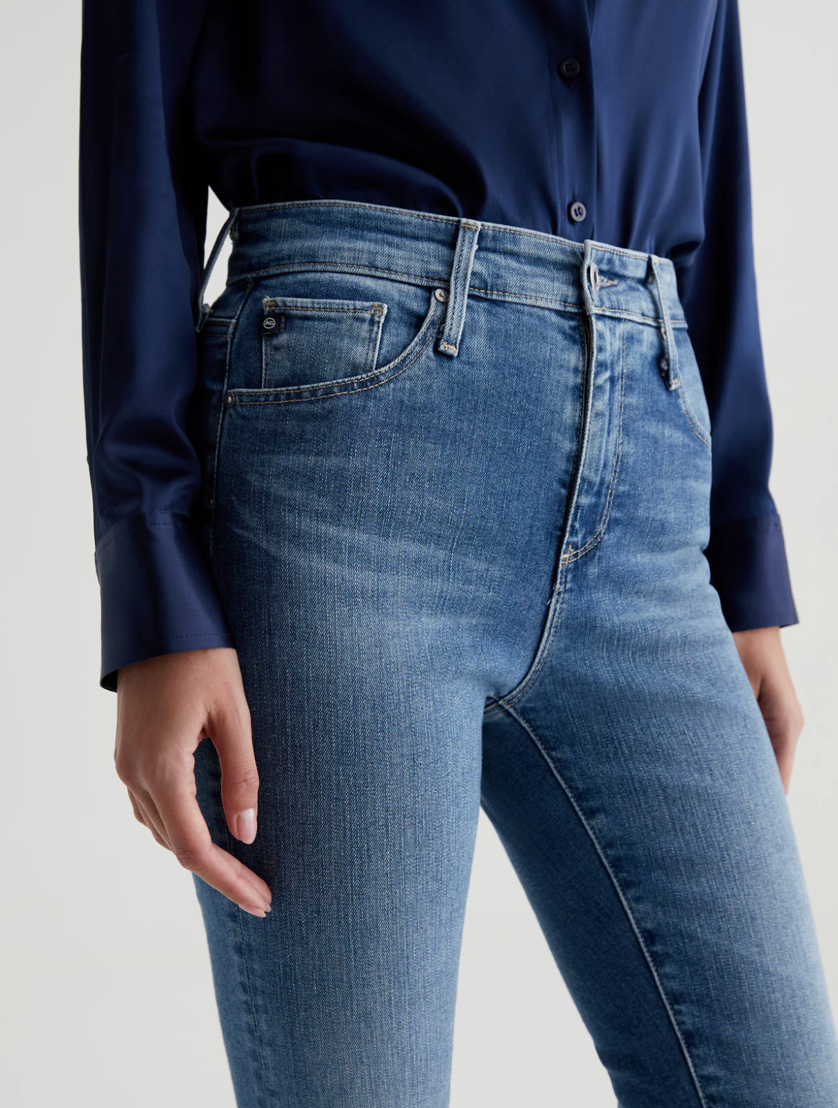 FARRAH Women's Mid Rise Bootcut Jeans in Montecito Wash - Comfortable Stretch Denim Pants for Casual Wear & Everyday Outfits