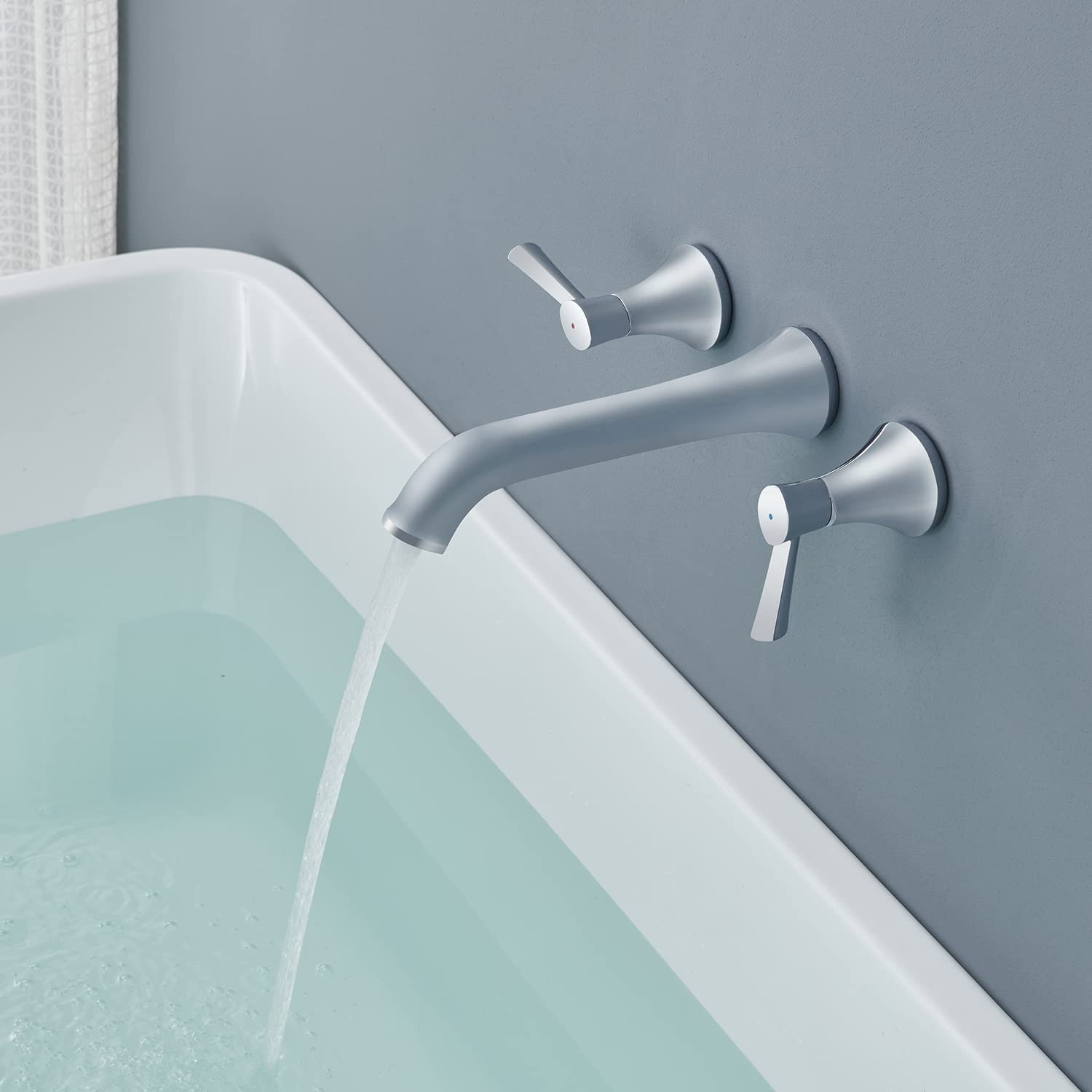 Wall Mount Roman Tub Faucet - Chrome Brass Bathtub Faucet with 2 Handles for Luxury Bathroom & Spa Experience